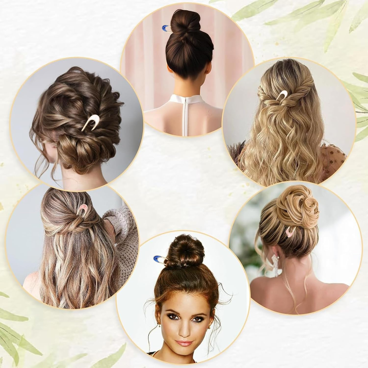 Vintage Metal U Pins for Hair Bun - Set of 6, U Shaped French Twist Hair Pins, Gold & Silver Chignon Hair Forks for Women - Stylish Accessories for Thick & Thin Hairstyles image number 2