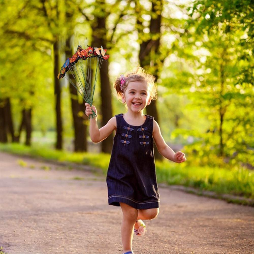 100 Pcs Butterfly Stakes, Waterproof Butterflies Stakes Garden Ornaments & Patio Decor Butterfly Party Supplies Yard Stakes Decorative for Outdoor Christmas Decorations image number 4