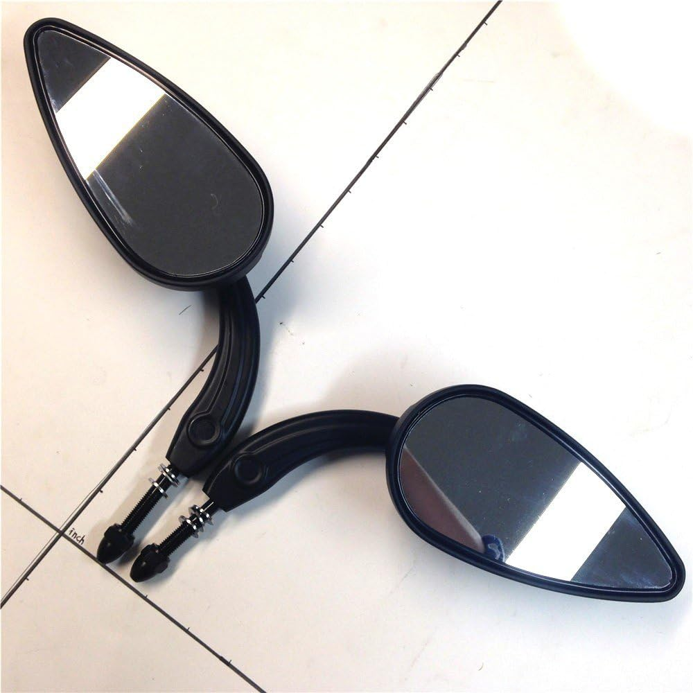 HTT Black Aluminum Teardrop Shape Skull Zombie Emblem Mirrors for Harley Sportster Dyna Touring Dyna Wide Glide EFI FXDWGI