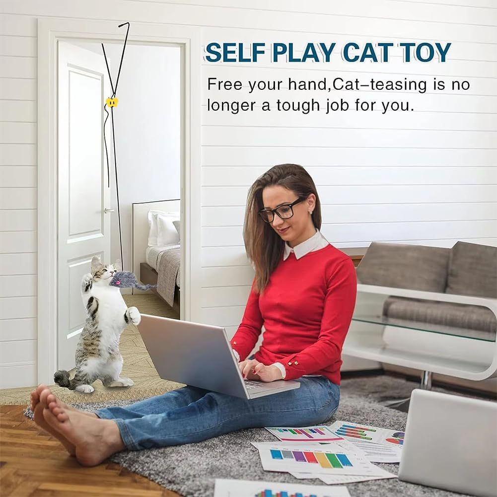 Cat Toy Self-Employment Hanging Door Frame, Interactive Cat Toy Door Hanging for Cats and Kittens, Interactive Cat Toy, Suitable for Cats at Home to Play, Pack of 2 image number 5