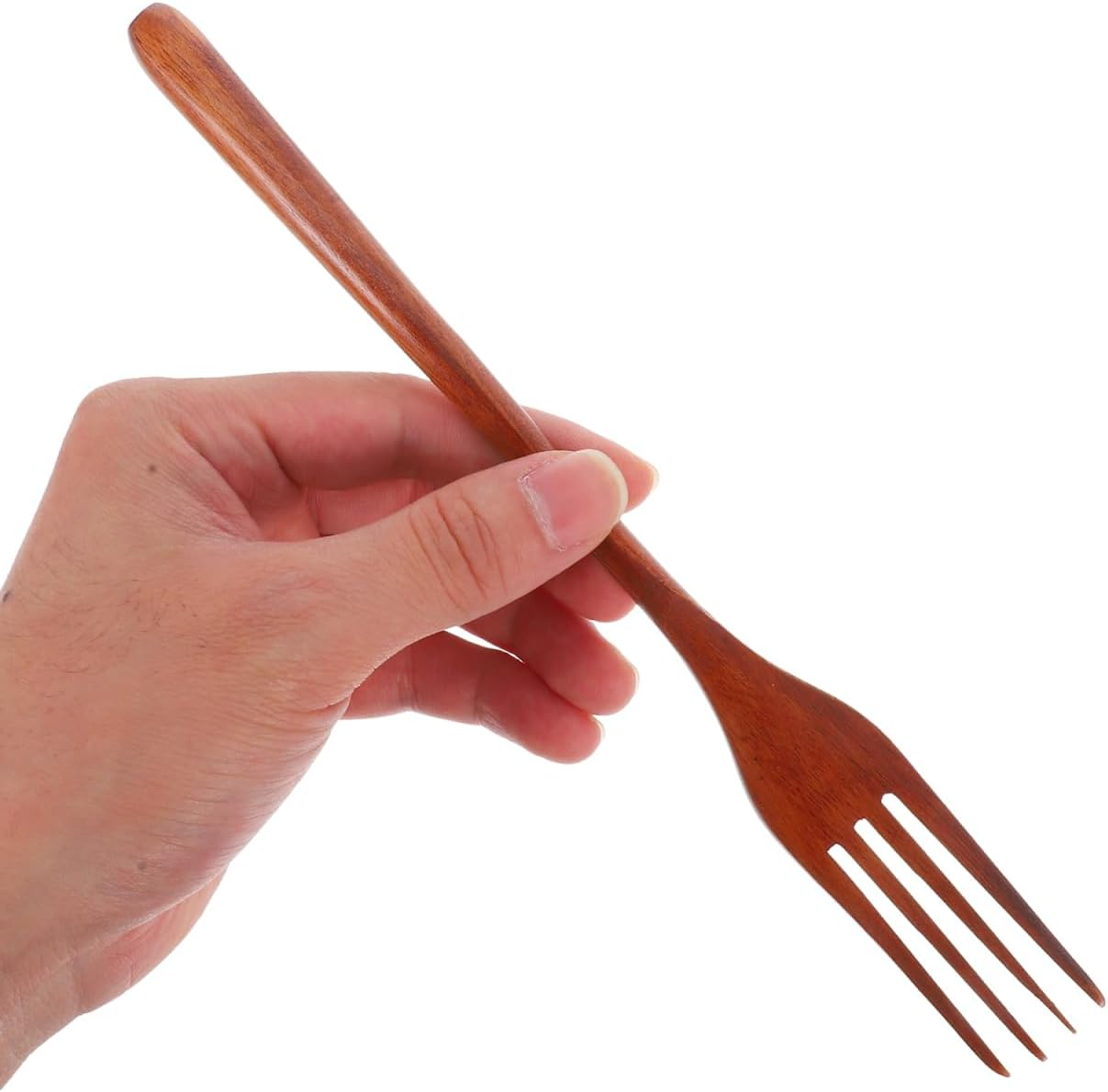 Wooden Fork Long Handle Kitchen Utensil Ergonomic Mixing Tool for Salad Cooking Lightweight Wooden Kitchenware for Home Restaurant image number 3