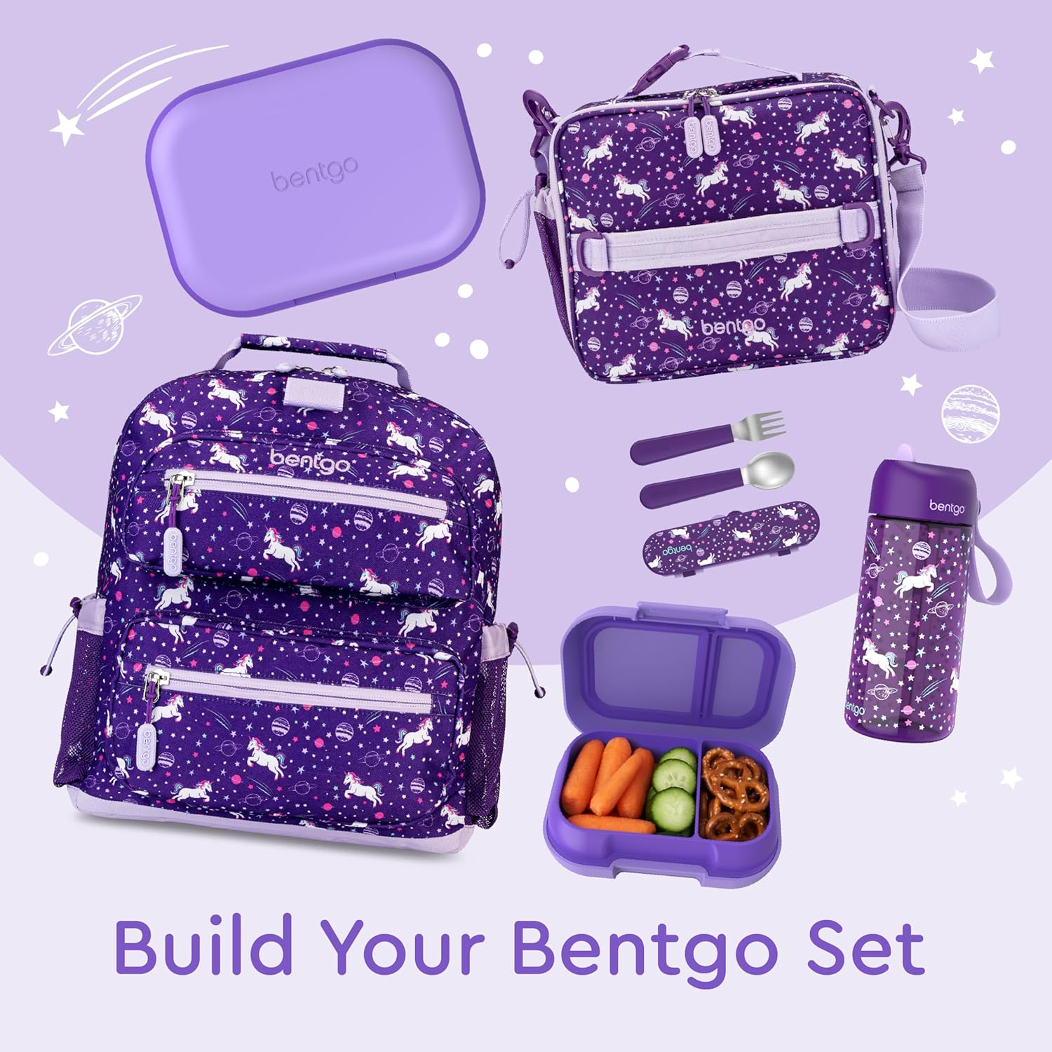 Bentgo Kids Snack Container - Purple - Green/Navy image number 5