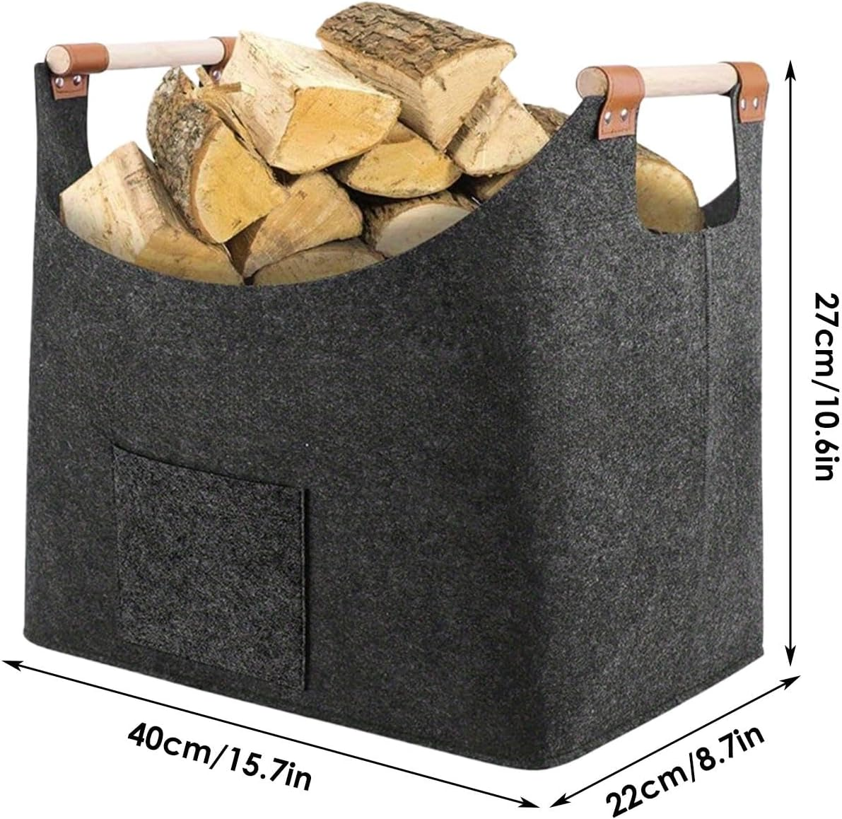 Firewood Carry Bag - Fireplace Log Carrier Holders | Reusable Fireplace Carrier Tote Bag, Portable Multifunctional Log Bag for Indoor, Winter image number 5