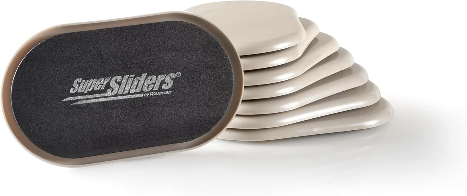 Super Sliders 3 1/2" X 6" Oval Reusable Furniture Sliders for Carpet - Effortless Moving and Surface Protection, Beige (8 Pack) image number 3
