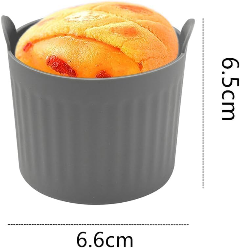 6Pcs Silicone Cupcake Moulds, Reusable Kitchen Muffin Mold Cups for Hot Air Fryers, Microwave Ovens, Ovens & Steamers, for Baking Soft Muffins Cups for Party Halloween Christmas image number 4