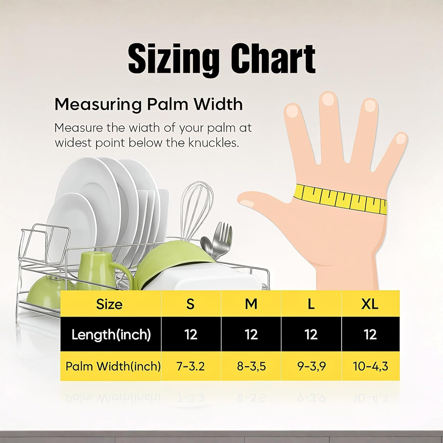 Rubber Cleaning Gloves 3 or 6 Pairs for Household, Reusable Dishwashing Gloves for Kitchen