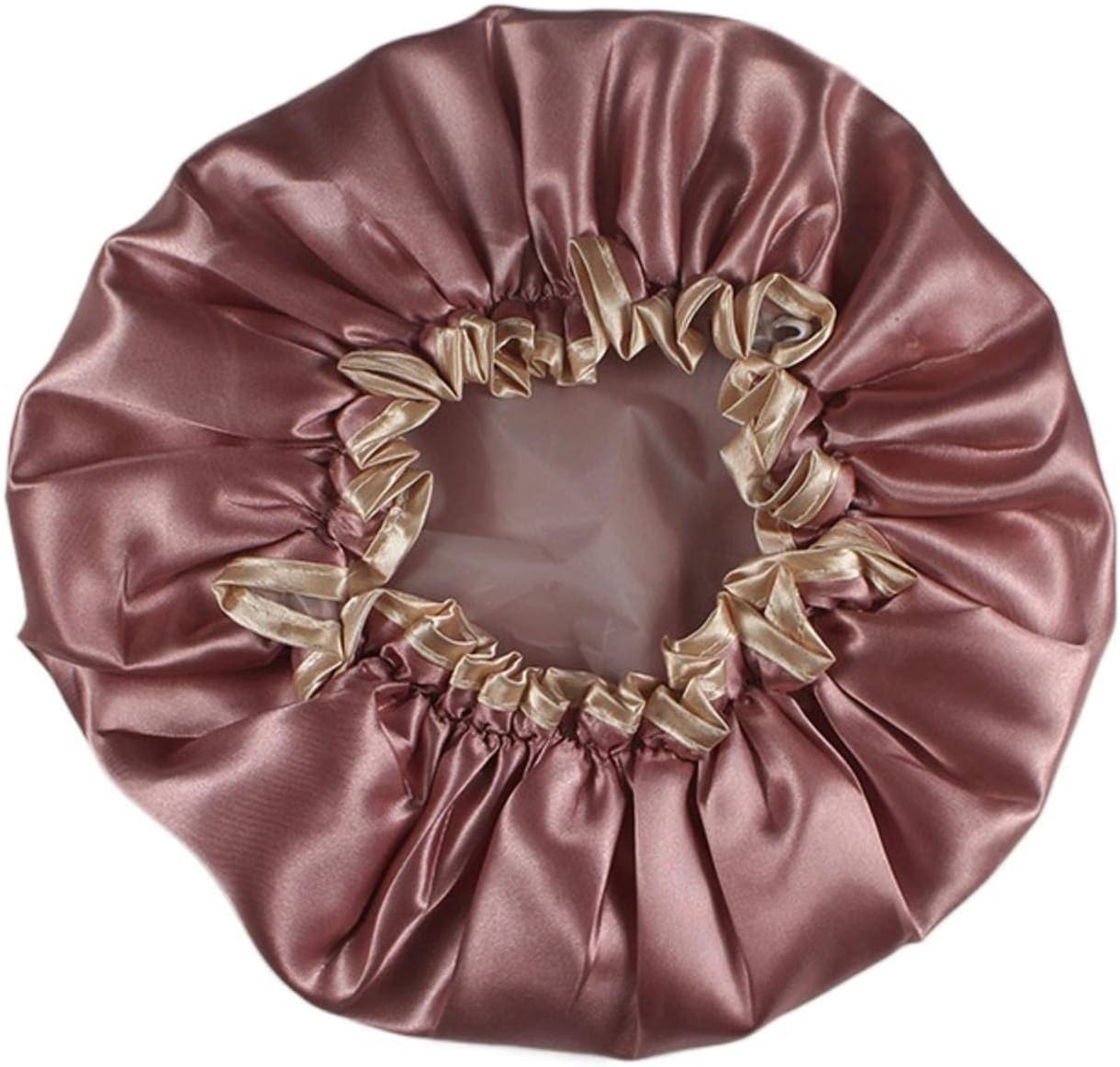 Affordable Luxury Style Product Women'S Double-Layer Thickened Waterproof Shower Cap Shower Cap Elastic image number 5