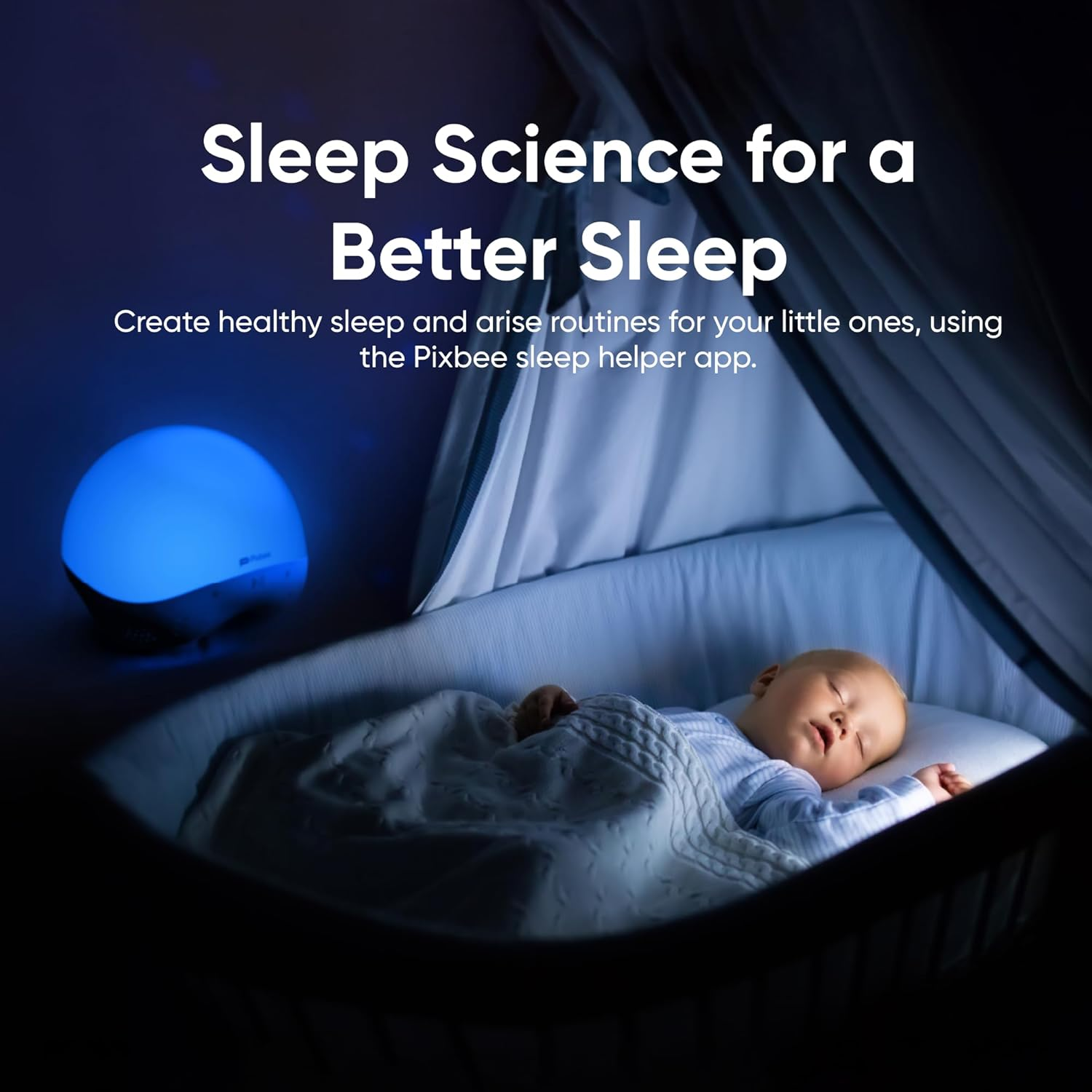Pixbee Smart Nursery Night Light - Baby Sound Machine with 25 Soothing Sounds & RGB Dimming - Sleep Trainer Lamp with Timer & Child Lock - Compatible with Alexa & Google Assistant image number 5