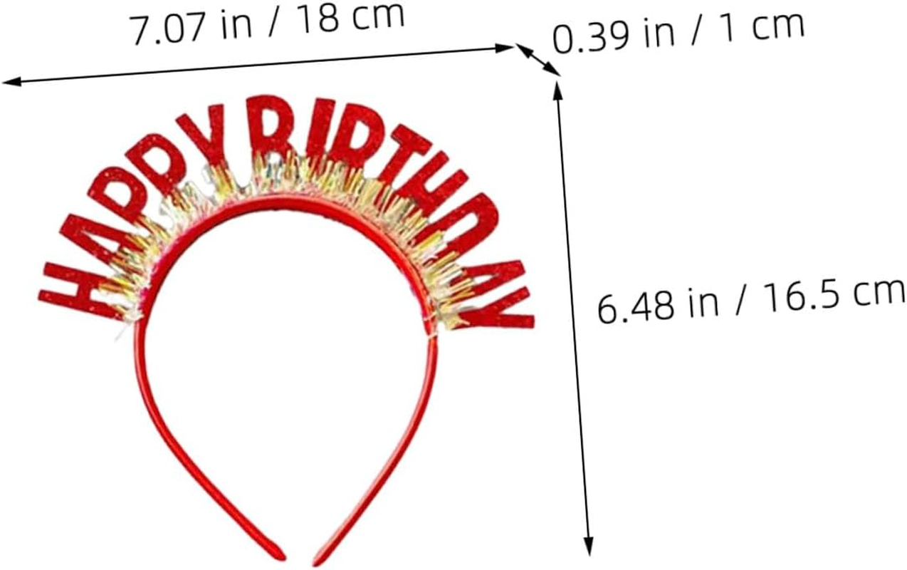 DECHOUS Birthday Party Headbands 6Pcs Glitter Hairbands Comfortable Headpiece for Boys and Celebration image number 5