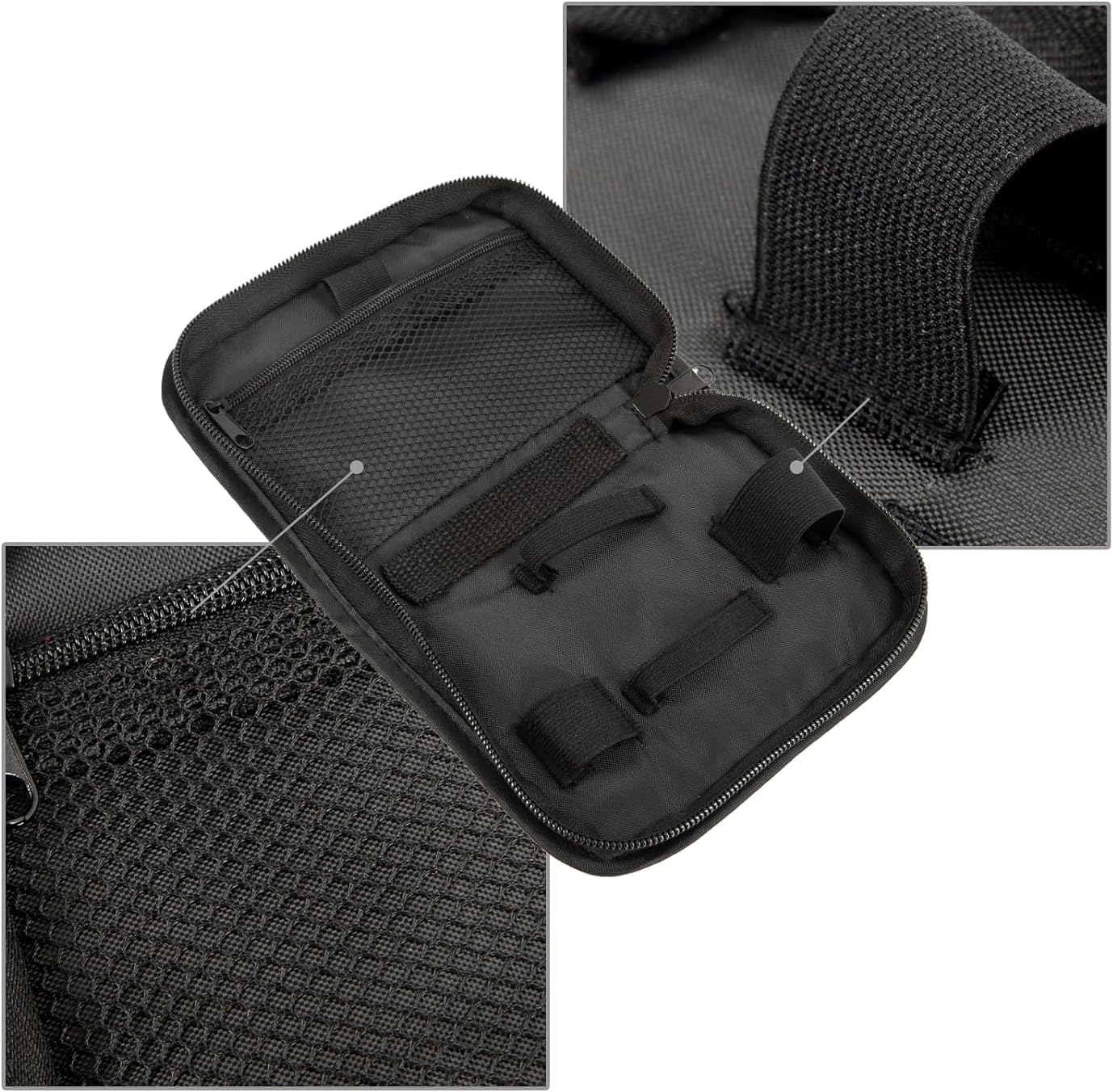 Diabetic Travel Organizer Case - Supplies Bag for Glucose Meter, Testing Strips, Lancets & Medical Kit | Portable Waterproof Compact Black | Blood Glucose Monitor Accessories (Only Case) image number 2