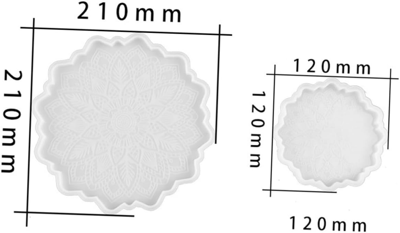 COHEALI Sunflower Coaster Resin Molds, 2Pcs Large Flower Silicone Coaster Molds for DIY Making Resin, Cups Mat, Home Decoration image number 2