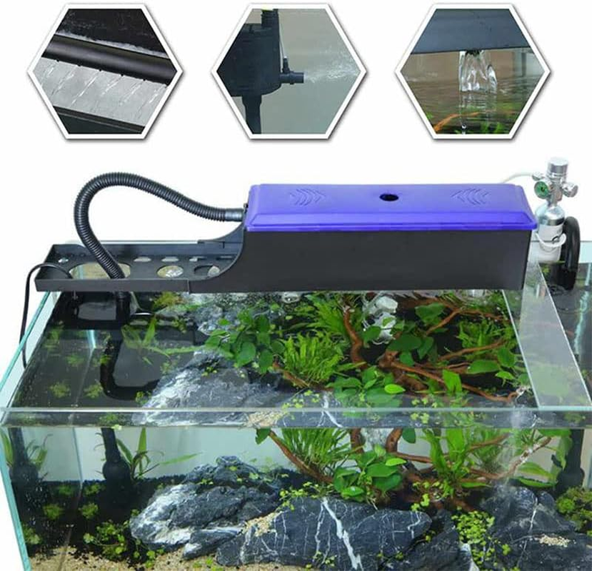 Aquarium Filter Box, 3-In-1 Internal Aquarium Filter, Fish Tank Filter, Silent Circulating Pump External Trickle Filter for Betta, Turtle, Pond Fish, Garden (1800L/H)