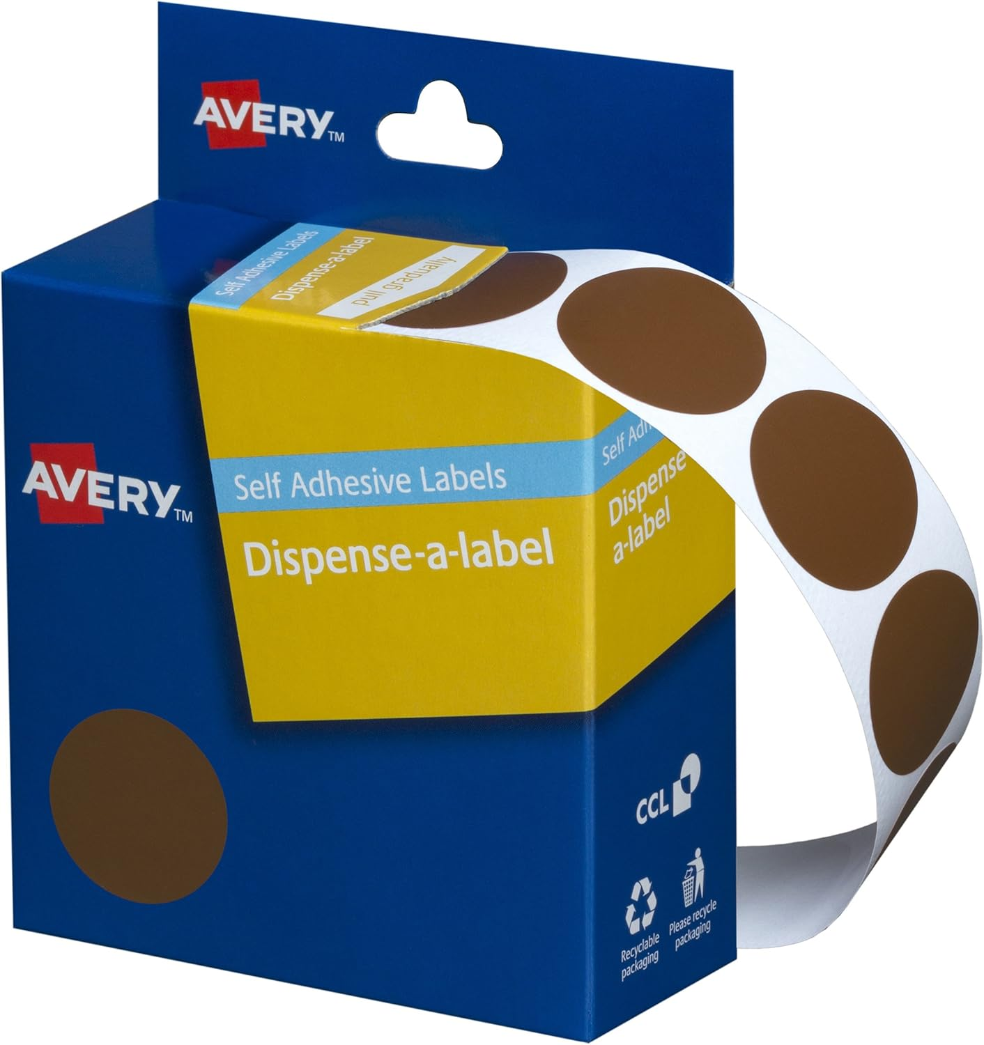 Avery round Dispenser Labels - Removable Price Stickers - Identification Labels - Office Supplies - Fluoro Red, 14Mm, 700 Labels / 1 Roll (937298) (Pack of 2)