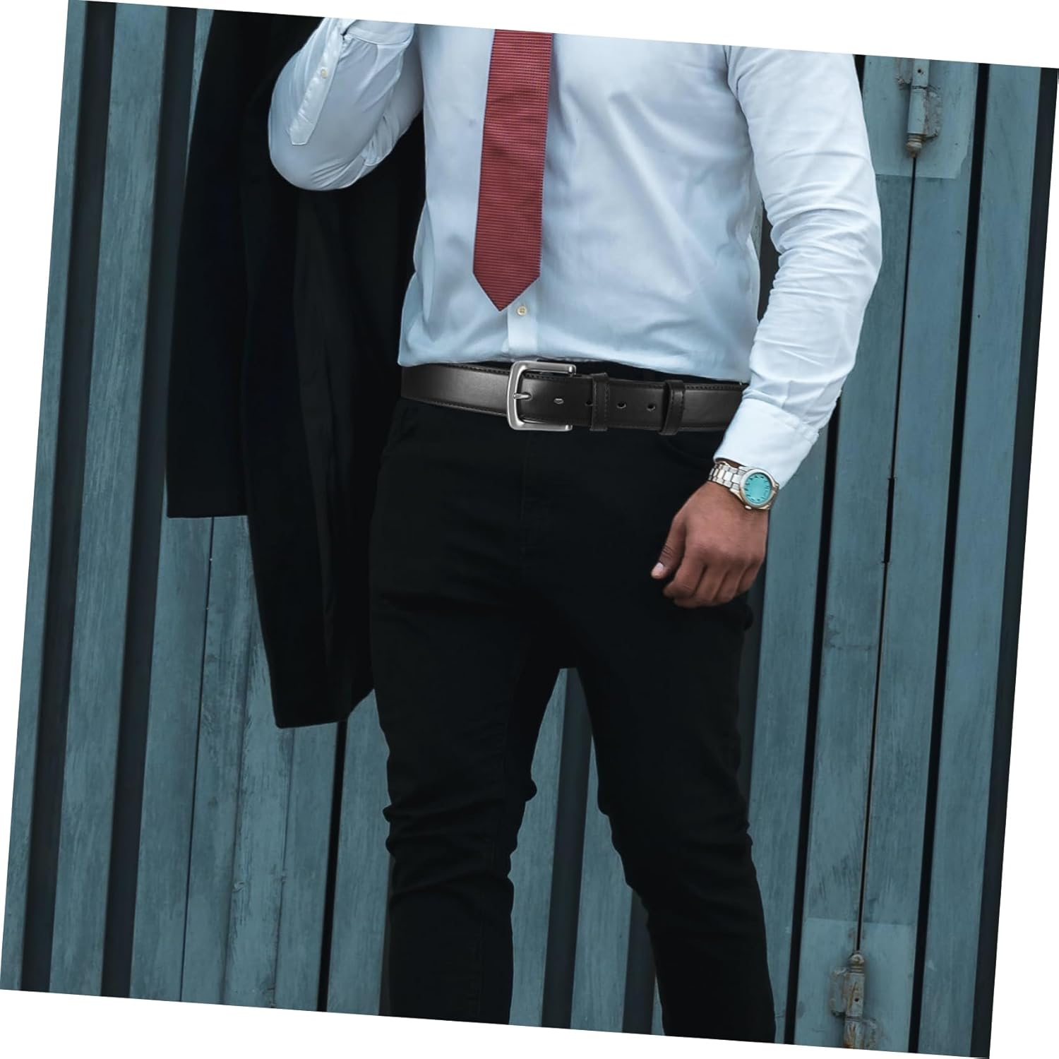 Totority Money Belt with Hidden Compartments Theft PU Wallet Belt for Men Black Travel Accessory Zipper for Valuables and Cash for Business Trips and Daily Use - Black image number 5