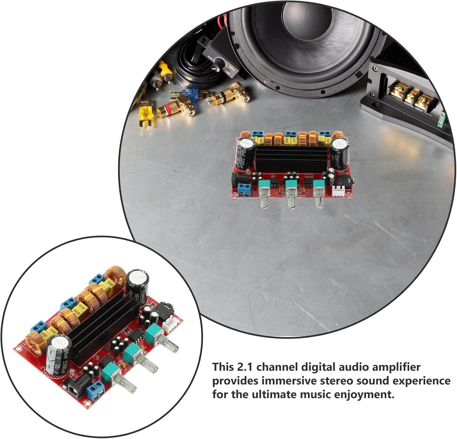 Xh-M139 2.1 Channel Digital Power Amplifier Board Stereo Audio Amp Module 12V-24V Wide Voltage Subwoofer Audio Component for Home Theater Systems image number 1