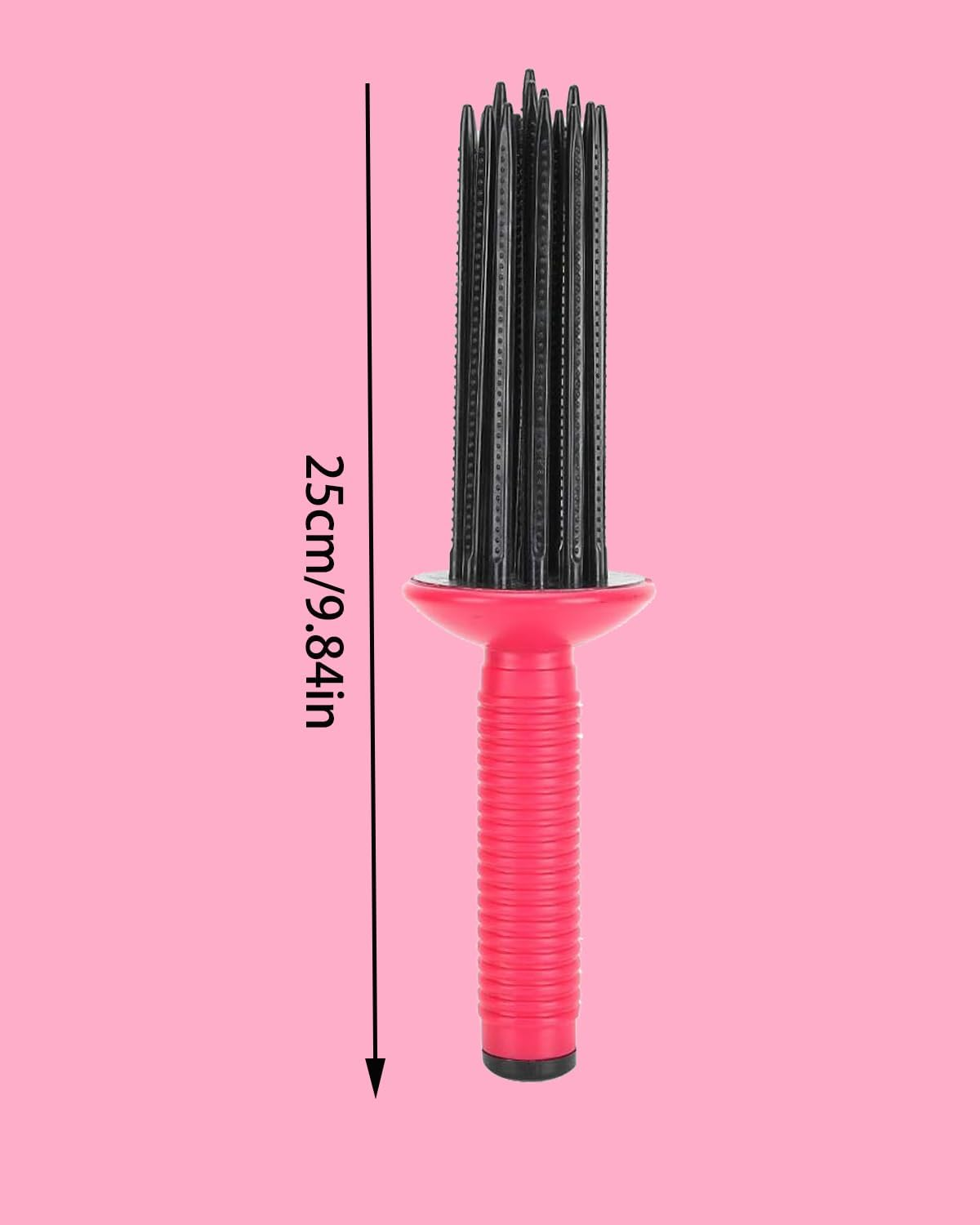 Hair Fluffy Styling Curler Curls Comb,Hair Curler Curling Make up Brush Roller Tool Portable Hair Curling Roll Comb Anti‑Slip Professional round Hair Brush for Home Personal Use Travel image number 1
