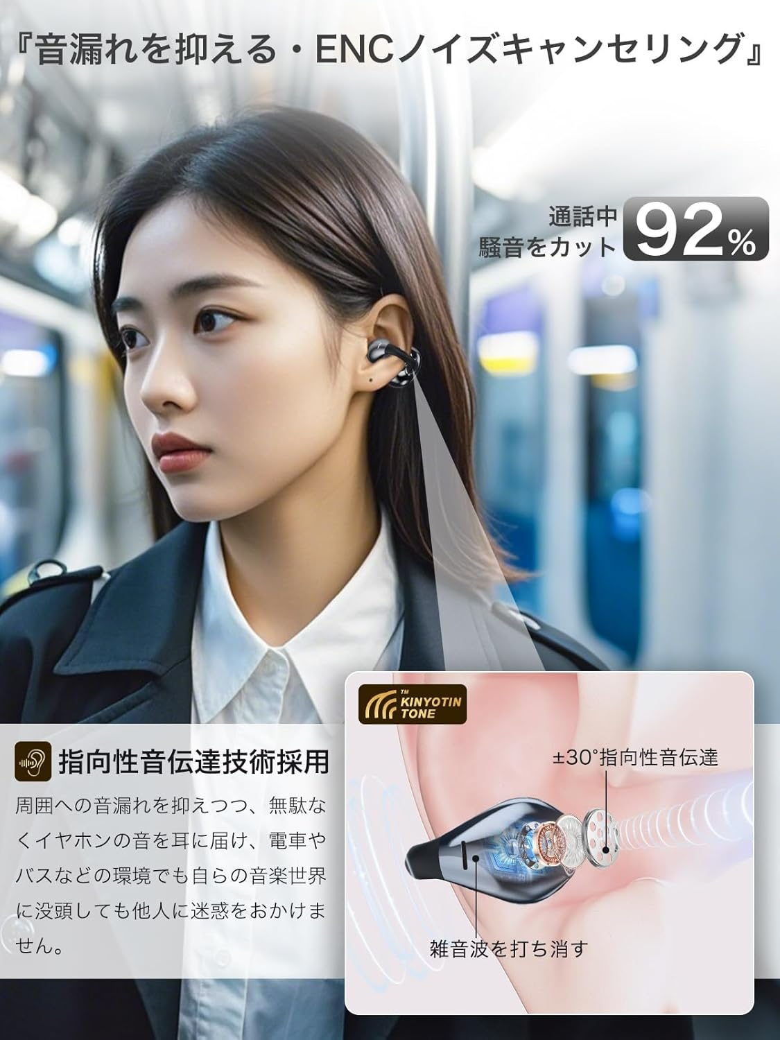 Earaku Soundclip Wireless Earphones, Open Ear Earphones, Ear Cuff Type, Ultra Lightweight, No Ear Blocking, No Sound Leakage, Innovation in Bone Conduction, DSP Function, Malleus Algorithm, Open Ear image number 2