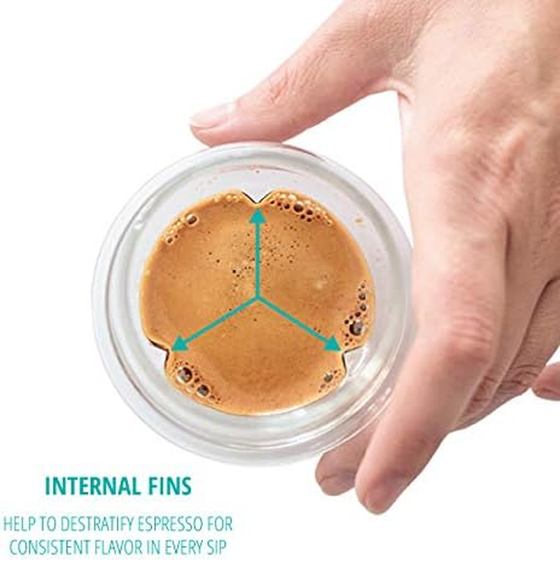 KRUVE Propel Espresso Glass, Hand Made, Double-Wall, Clear, 2.5Oz, Scientific Design (Set of Two) image number 2