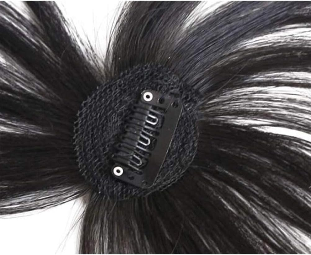 Human Hair Toppers, 3D Air Bangs for Women Girls for Daily Wear (Assorted Color #96) - Black image number 4