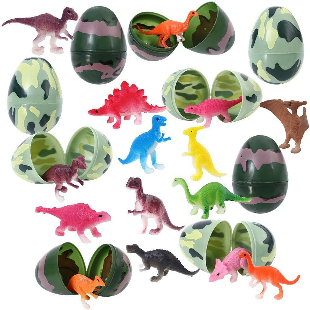 24 Pcs Easter Eggs Filled with Mini Dinosaur Figure Toys,Dinosaur Easter Eggs for Kids Easter Theme Party Favor, Easter Eggs Hunt, Easter Basket Stuffers Fillers. image number 6