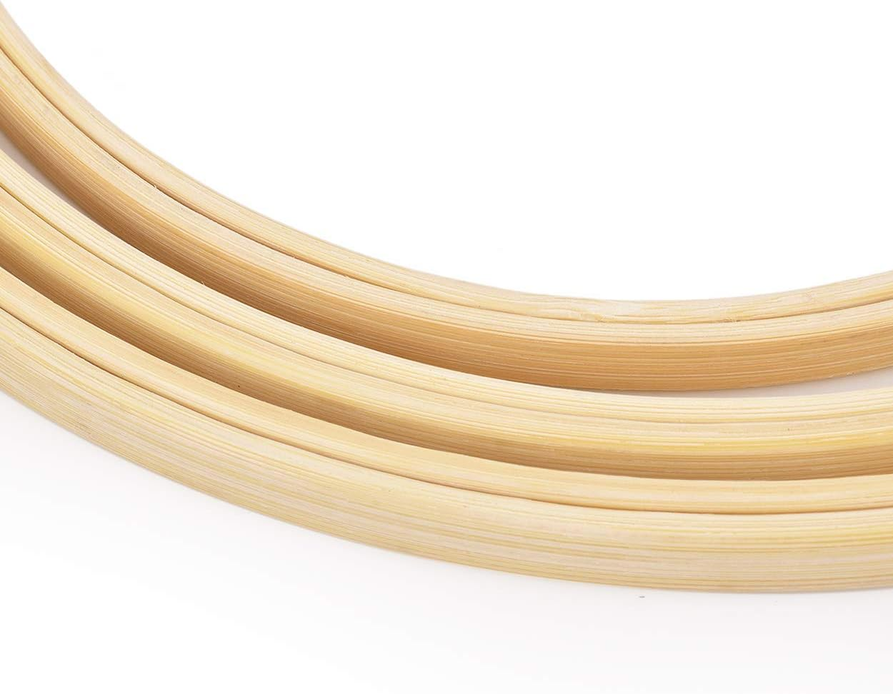 5 Pieces Assorted Sizes Bamboo Hoops Large Embroidery Hoop 5 to 10 Inches Circle Cross Stitch Ring Hoop image number 6