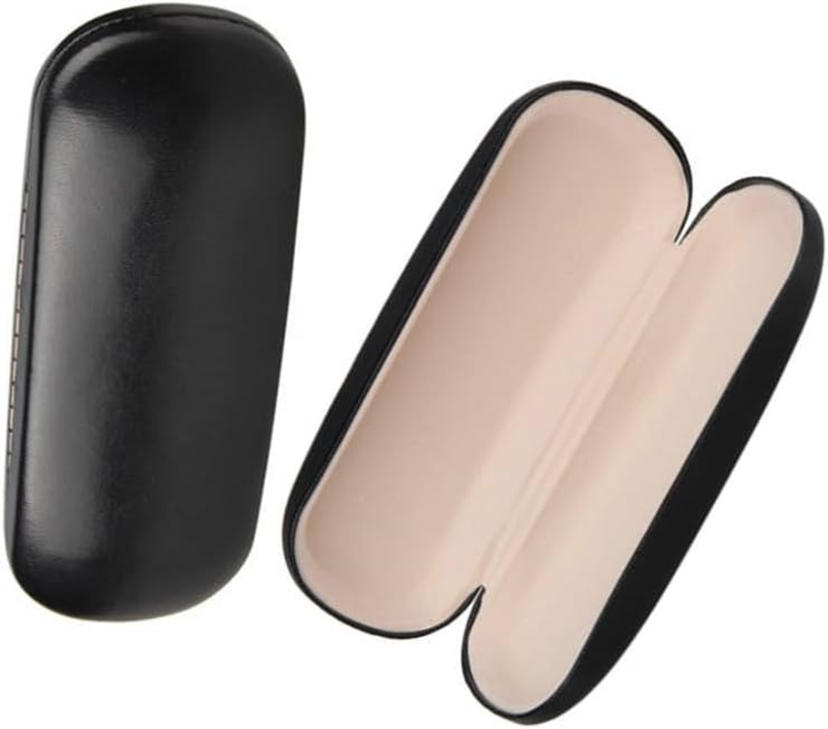 Changyeah Hard Shell Sunglasses Case,2 PCS Classic Large Glasses Case for Women Men,Sunglass Eyeglasses,Hard Shell Aluminum Light Nearsighted Spectacle Glasses Case Box(Black)
