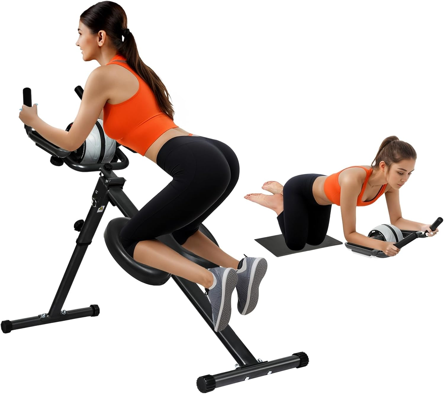 Centra 2 in 1 Ab Machine,Adjustable Abs Workout Equipment ,Foldable Ab Trainer Machine,Abdominal Trainer with Ab Roller Wheel Abdominal Exercise for Home Gym Fitness Equipment,Knee Protection, LED Monitor image number 4