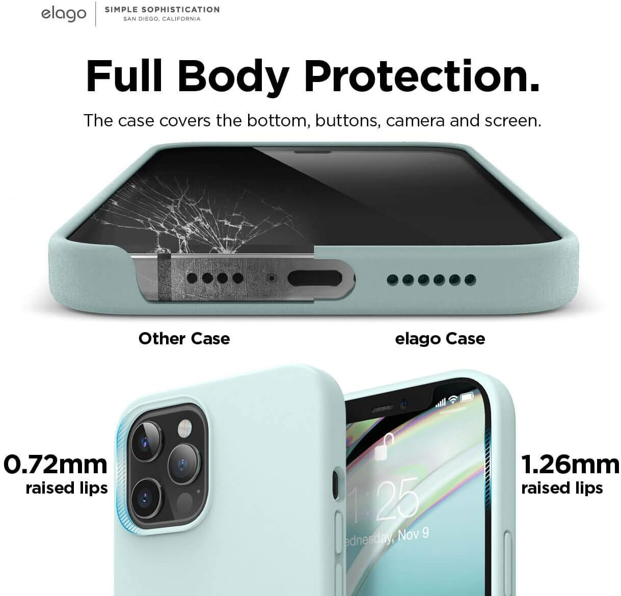 Elago Liquid Silicone Case Designed for Iphone 12 Pro Max Case (6.7"), Premium Silicone, Full Body Protection : 3 Layer Shockproof Cover Case (Green Mint) - Mint Green image number 6