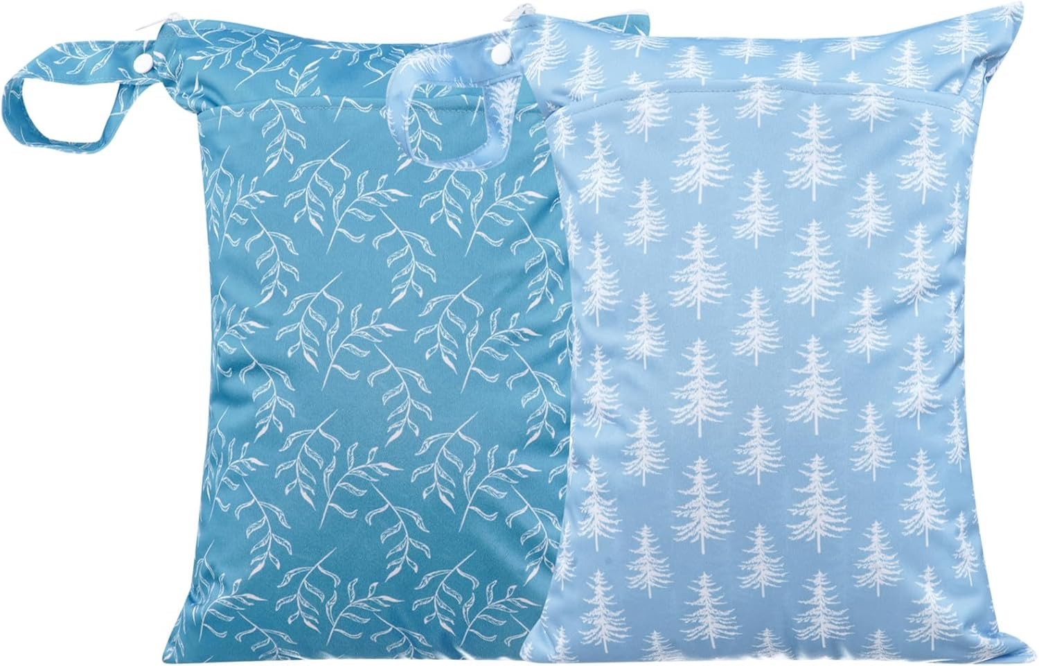 Wet Dry Bags with Two Zippered Pockets and Handle, Reusable Storage Bag for Breast Pump Parts & Baby Items, Waterproof Diaper Bags, Yoga Gym Bag for Swimsuits or Wet Clothes-2Pcs, 11.8*15.75"