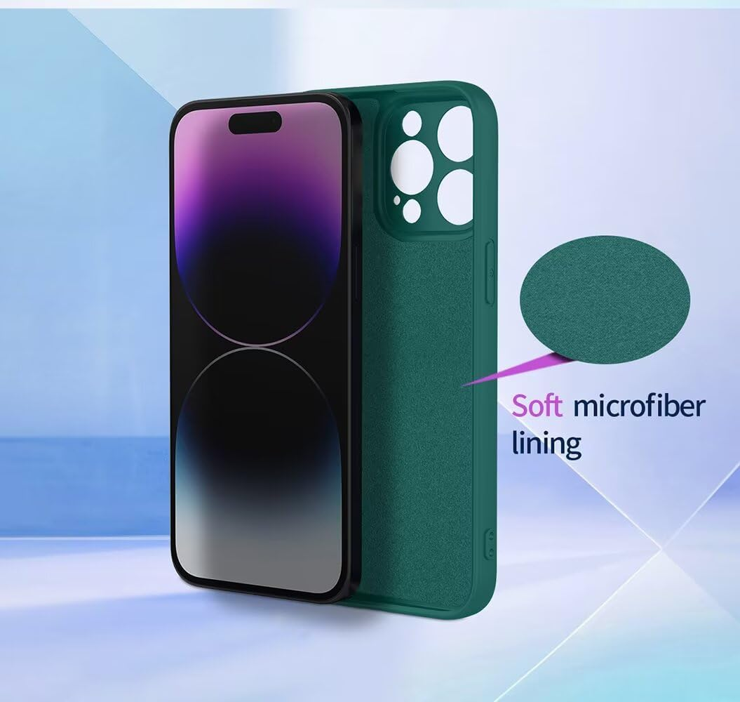 SEAHAI Case for Nothing Phone (3A) Pro, Ultra Thin Silky-Soft Touch Soft Liquid Silicone Phone Cover with Shockproof Airbag Design, Premium TPU Bumper Fashion Case - Dark Green - Blue image number 6