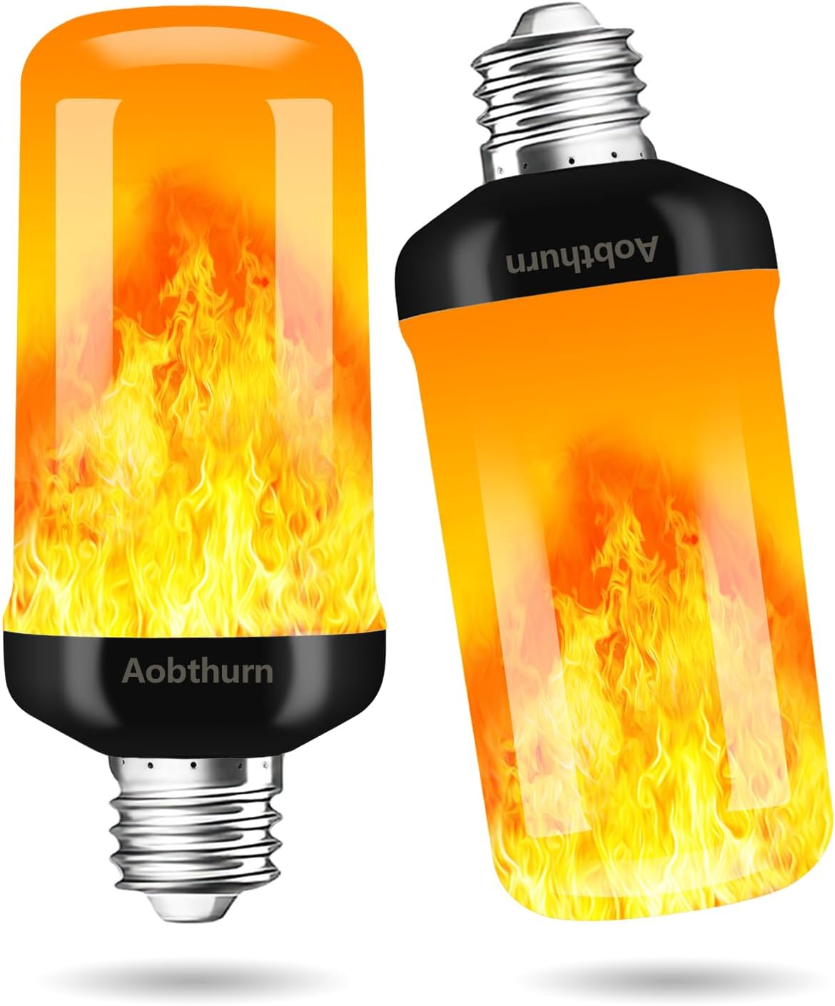 Aobthurn - Flame Light Bulbs, 4 Modes LED Flame Effect, E26 Bulb with Gravity Sensor, Flickering Bulbs for Halloween and Home Party (2 Pack Upgraded) image number 5