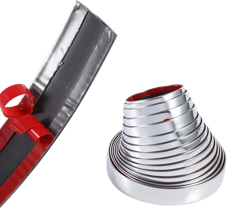 Universal Silver Car Bumper Protector Strip Trim Decoration Tape for Interior and Exterior Use image number 4