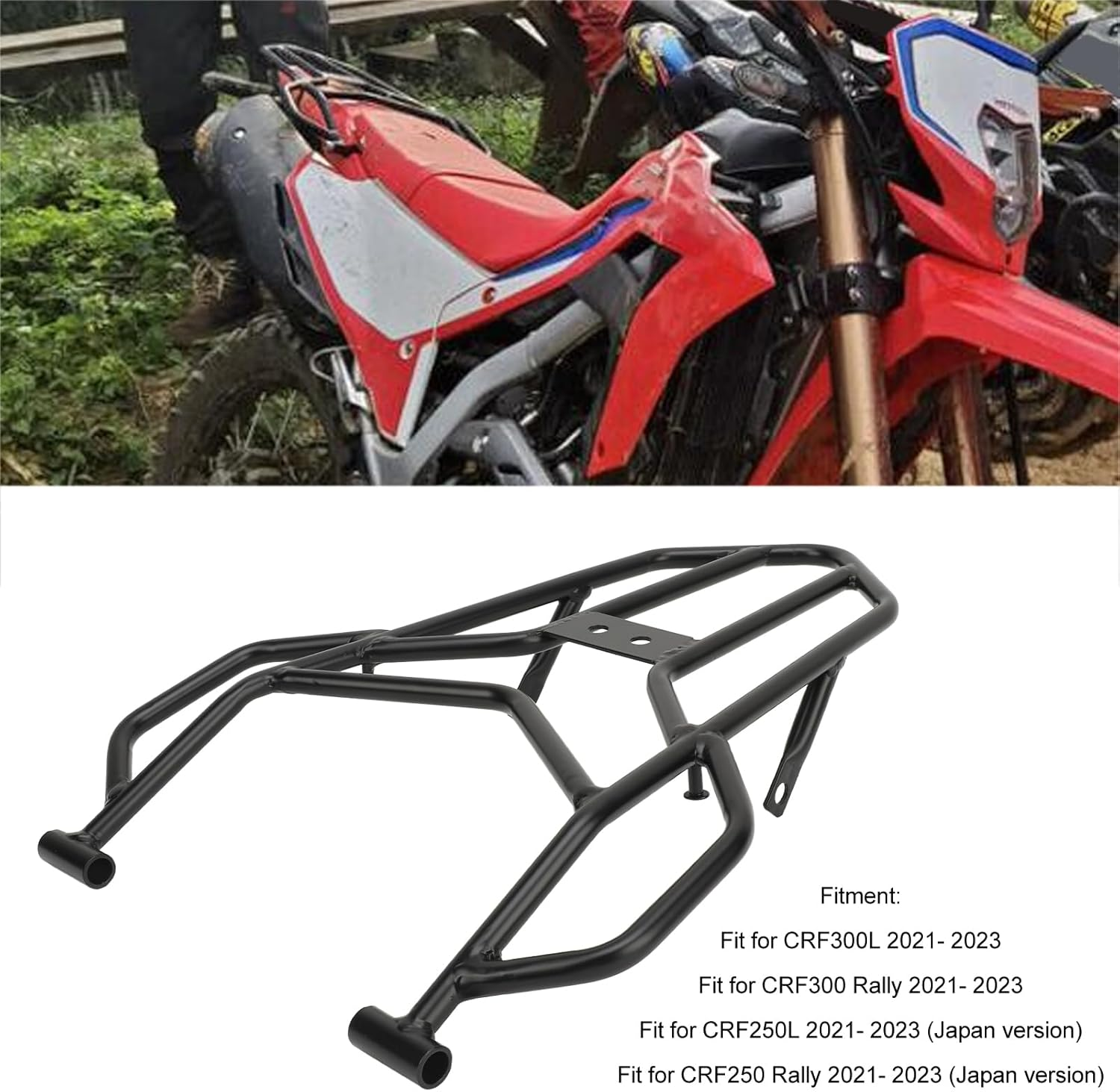 Gernie Motorcycle Luggage Rack, Rear Cargo Carrier Shelf Holder, Fit for CRF300L CRF300 CRF250L CRF250, Increased Storage Space image number 5