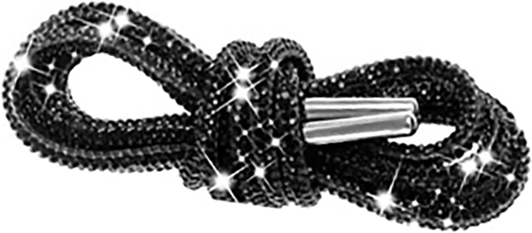 2Pcs Black Rhinestone Shoelaces, Lightweight 4Mm Diameter 120Cm Length, Cotton Thread and Rhinestones, Great Decoration for Clothing, for Tennis Shoes, Boots, Running Shoes