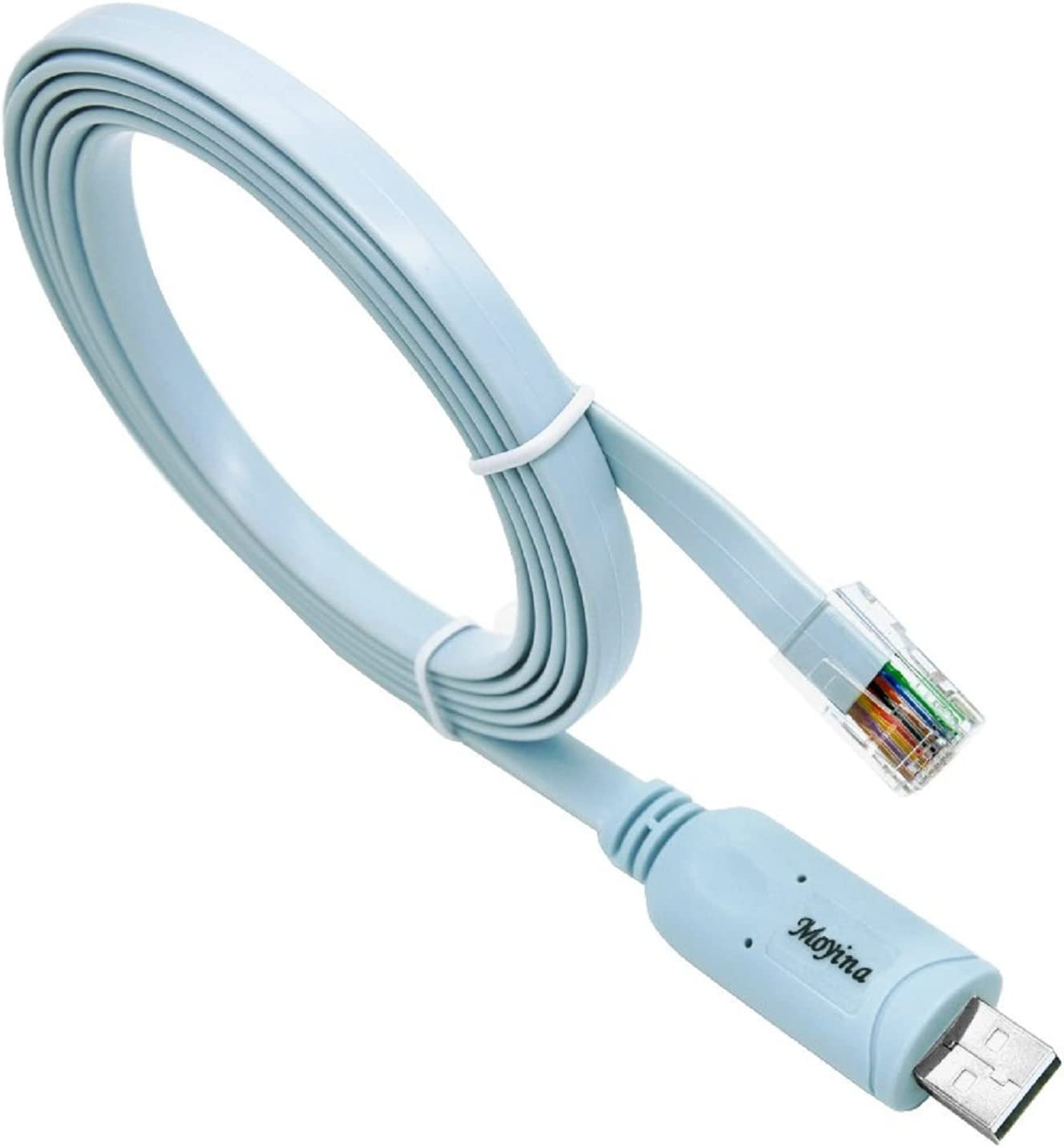 USB Console Cable USB to RJ45 Cable Essential Accesory of Cisco, NETGEAR, Ubiquity, LINKSYS, Tp-Link Routers/Switches for Laptops in Windows, Mac, Linux (Blue) image number 1