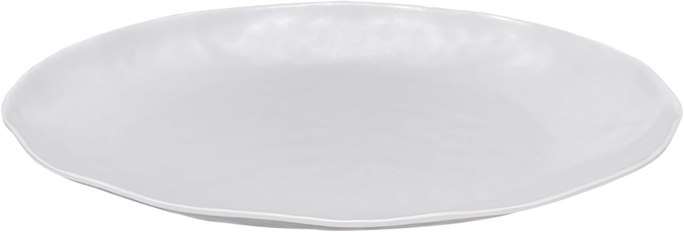 Yalin Rectangle Large Serving Platter, 17 Inch Melamine Serving Tray, Great for Restaurant, Steak, Salad and Everyday, Set of 2 White Dinner Plates (Rectangle) (Oval) image number 4