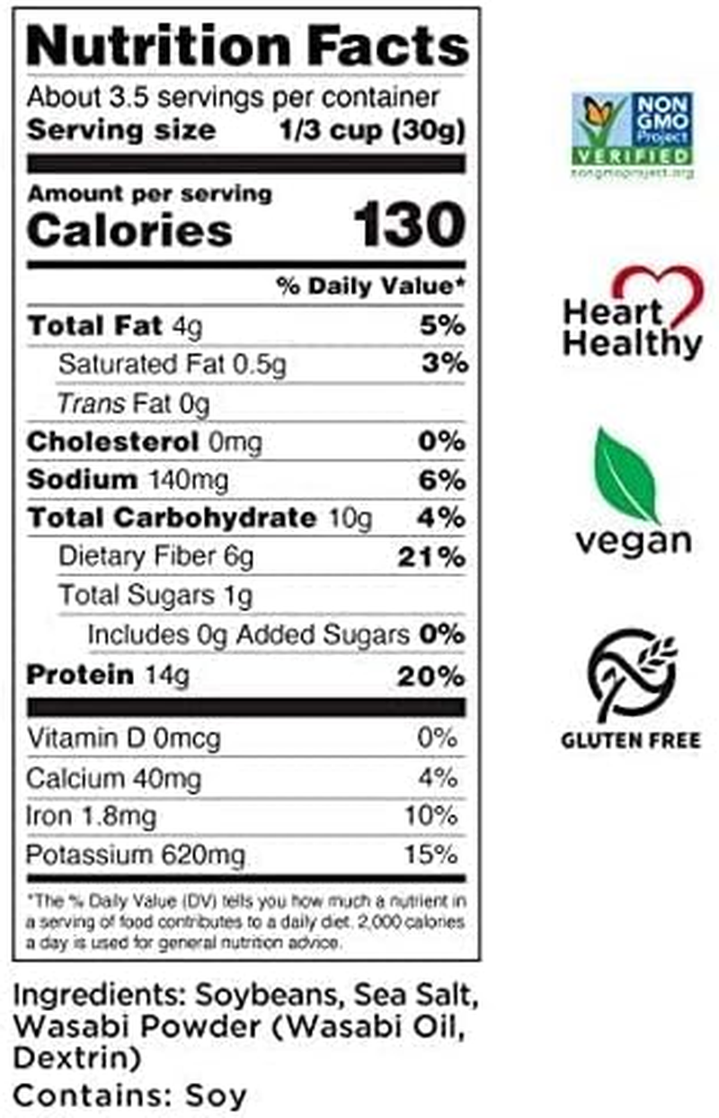 Seapoint Farms Wasabi Dry Roasted Edamame, Healthy Gluten-Free Snacks, 12-Pack image number 4