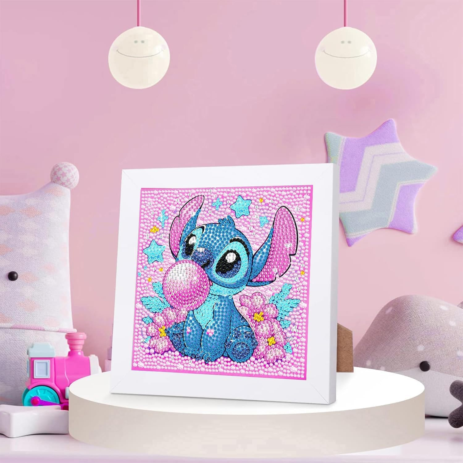 Cdsnxore Diamond Art Kits Adults with Wooden Frame Easy - Stitch Diamond Painting Kits,Mini Diamond Art Painting for Home Wall Decor(7X7 Inch) (Blue) - 305 image number 4