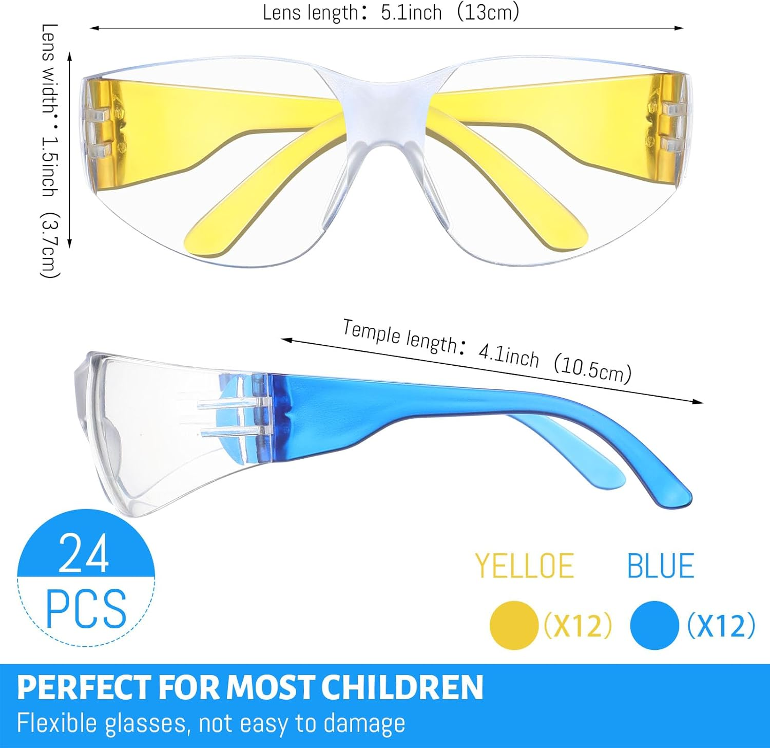 Xtinmee 48 Pcs Party Supplies Favors Includes Gun Party Safety Glasses with Face Mask Safety Glasses Compatible with Nerf Gun Accessories for Boys Girls Birthday Party Favors Supplies image number 3