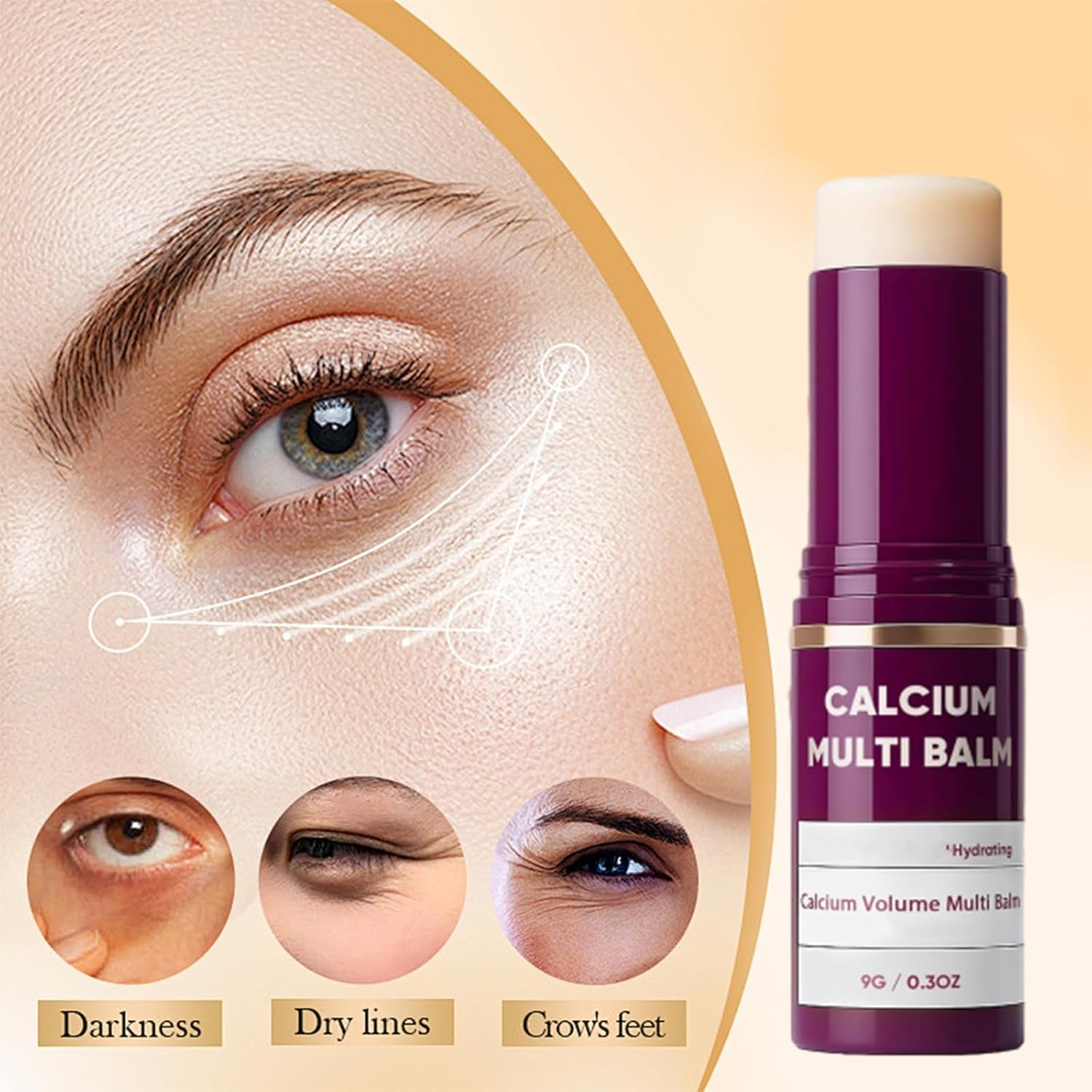 Cemenrete Calcium Volume Multi Balm, Wrinkle Core Stick, Korean Collagen Moisturing Stick, Anti-Aging, Hydrating, Almond & Vitamin E for Lip Balm Eye Cream Neck (2) image number 2