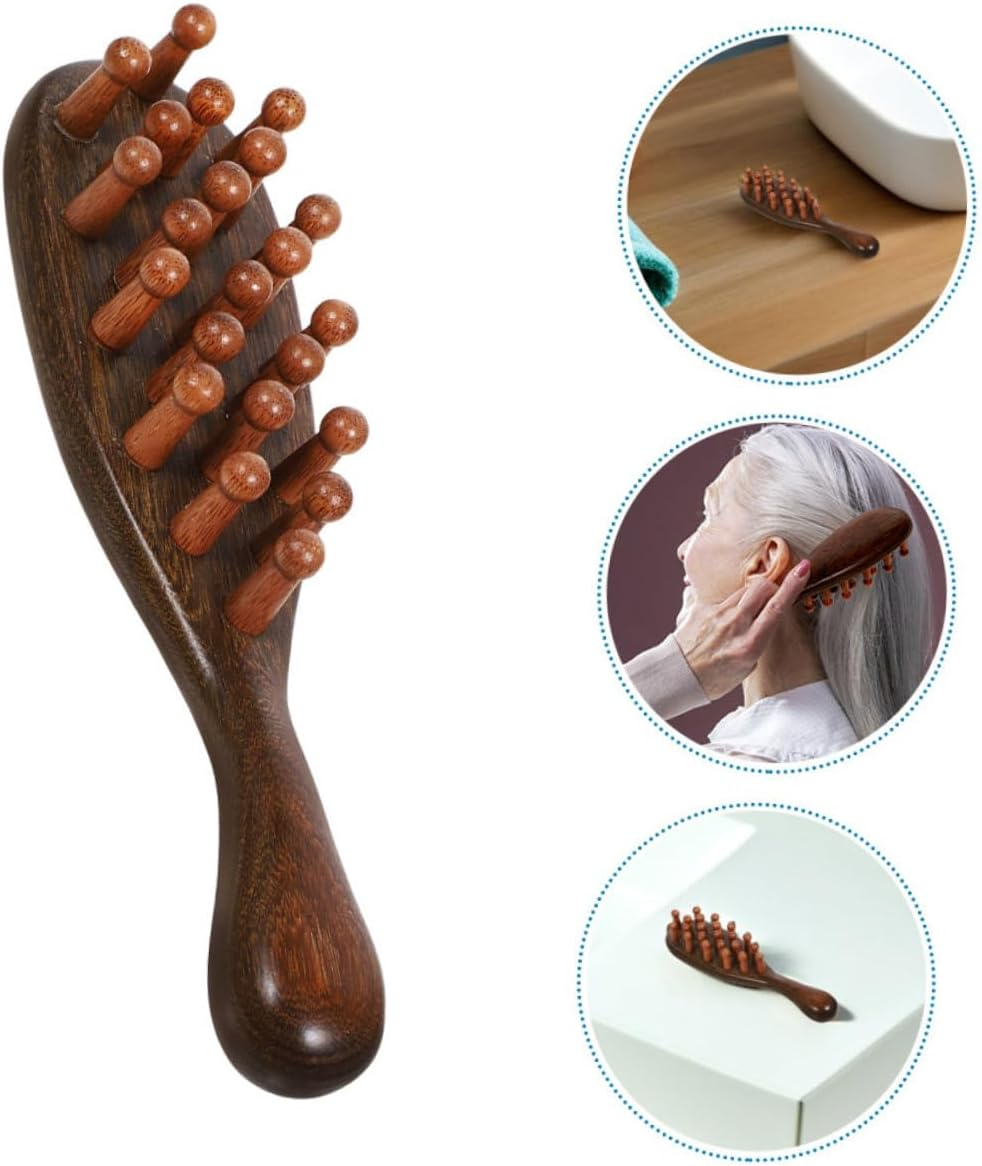 LIFKOME 2Pcs Scalp Massaging Brush Wide Tooth Comb for Dandruff Natural Hair Styling Tool Scalp Scrubber for Relaxation