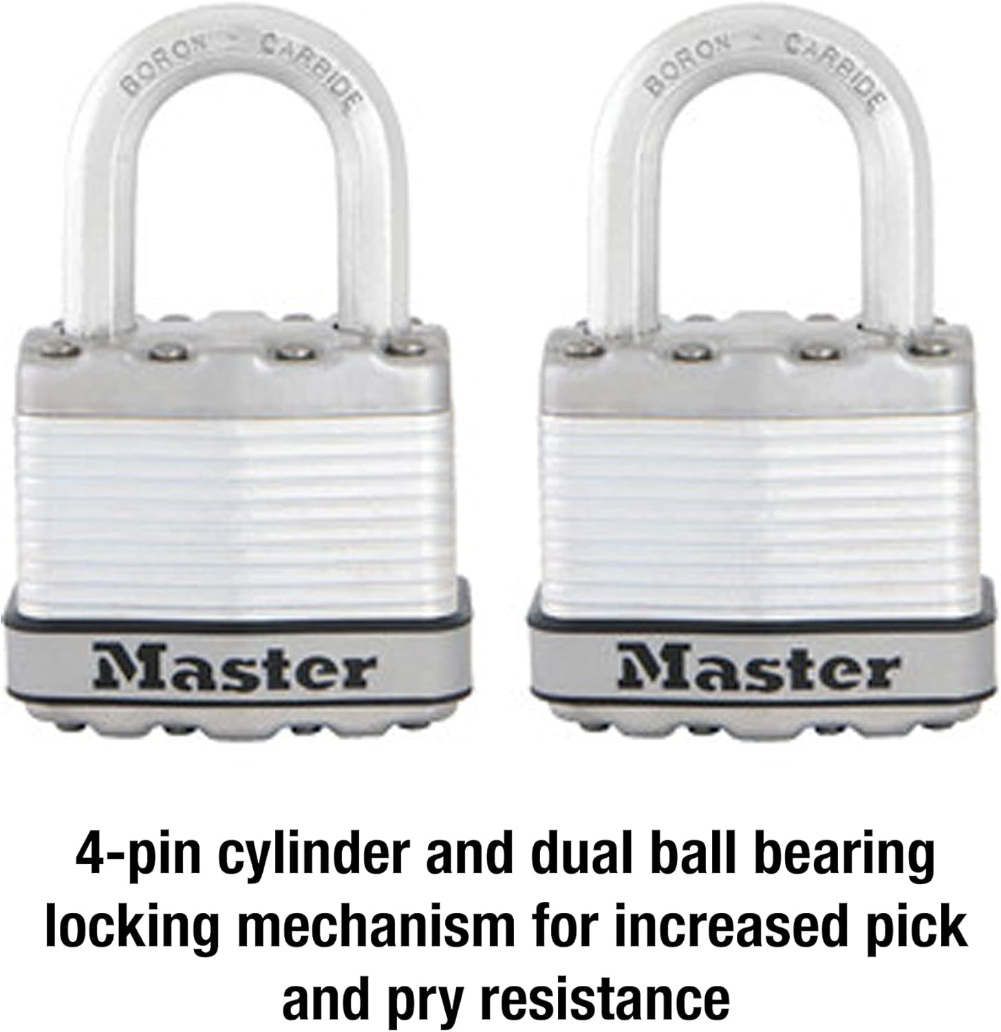 Master Lock M1XT Magnum Heavy Duty Padlock with Key, 2 Pack Keyed-Alike, Silver image number 5