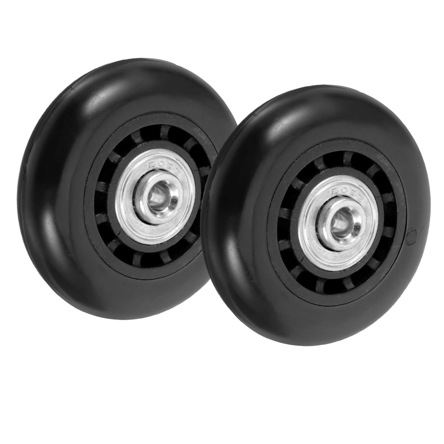 FELTECHELECTR 2Pcs Universal Luggage Replacement Wheels 60X23Mm Metal Bearing Swivel Casters for Suitcase Trolley Travel Suitcase Repair Accessories image number 1