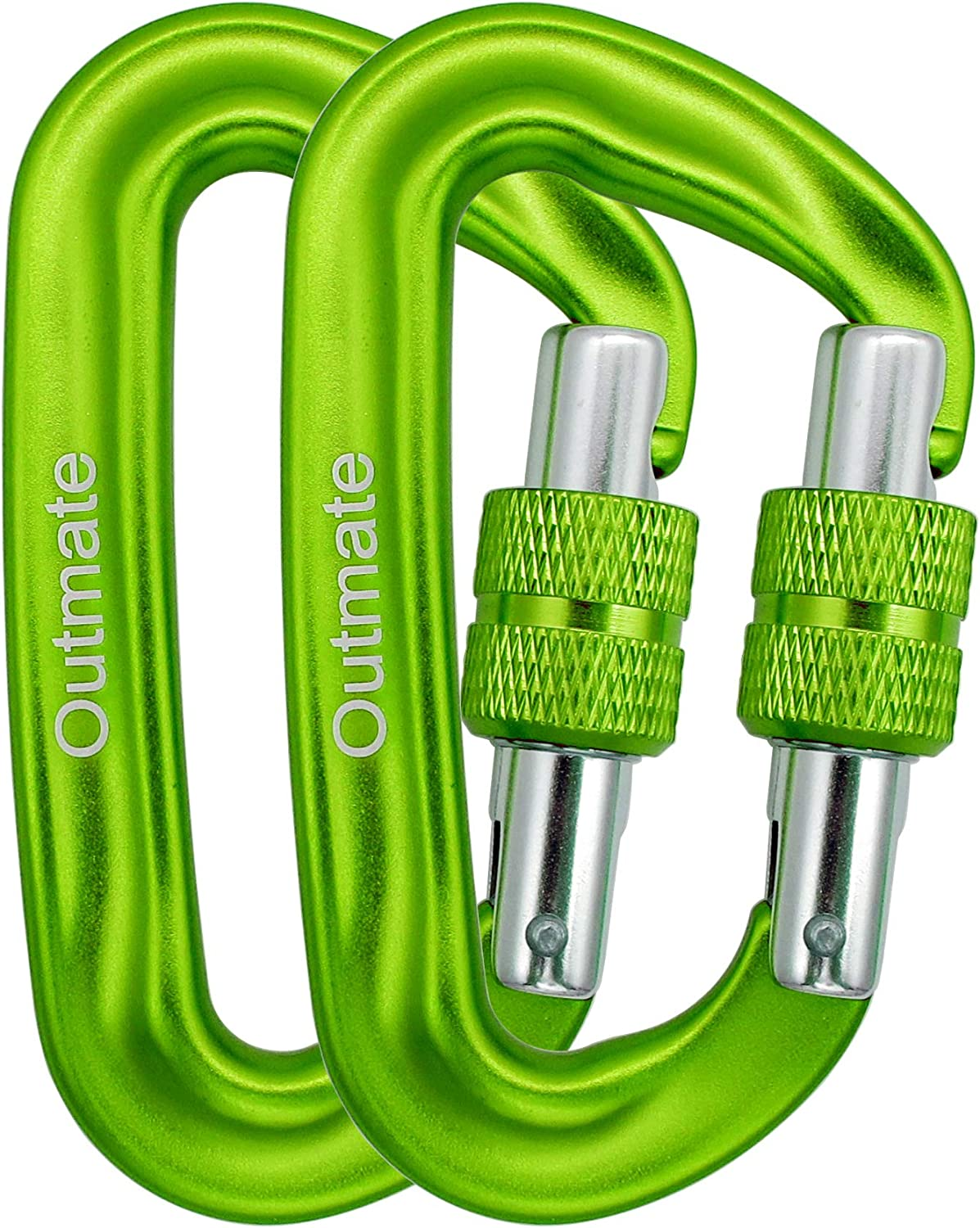 'Outmate 12Kn 3.2''X2'' Heavy-Duty Carabiner Clips - Durable, Lightweight Aluminum Alloy Carabiners for Hiking, Camping, Keychains, Dog Leashes, Hammocks & More'