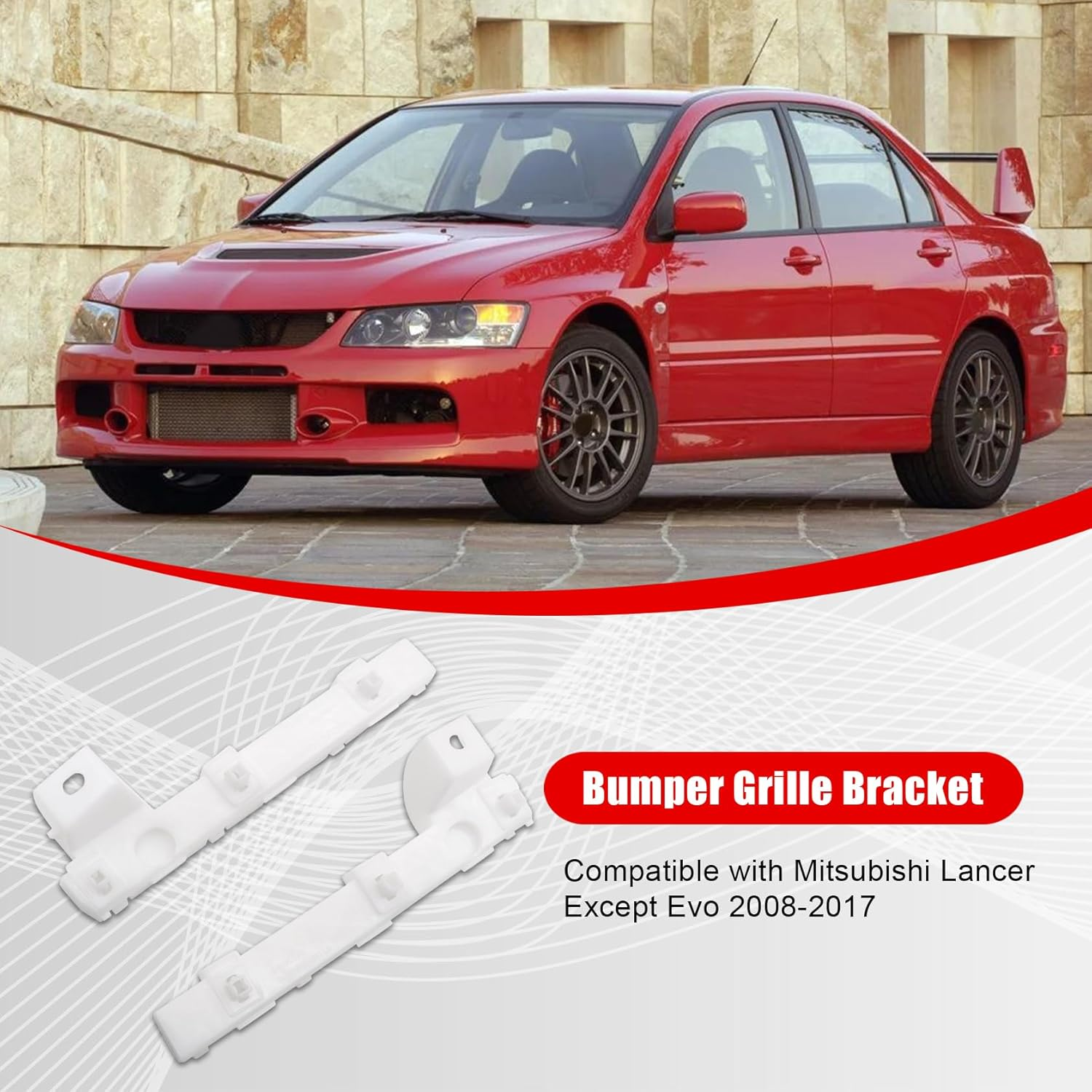 FZJDSD Front Bumper Grille Bracket Right & Left 6400F549 6400F550 Compatible with Mitsubishi Lancer DE ES GTS 2.0L L4 except EVO 2008-2017 Front Bumper Bracket Cover Support Mount image number 4