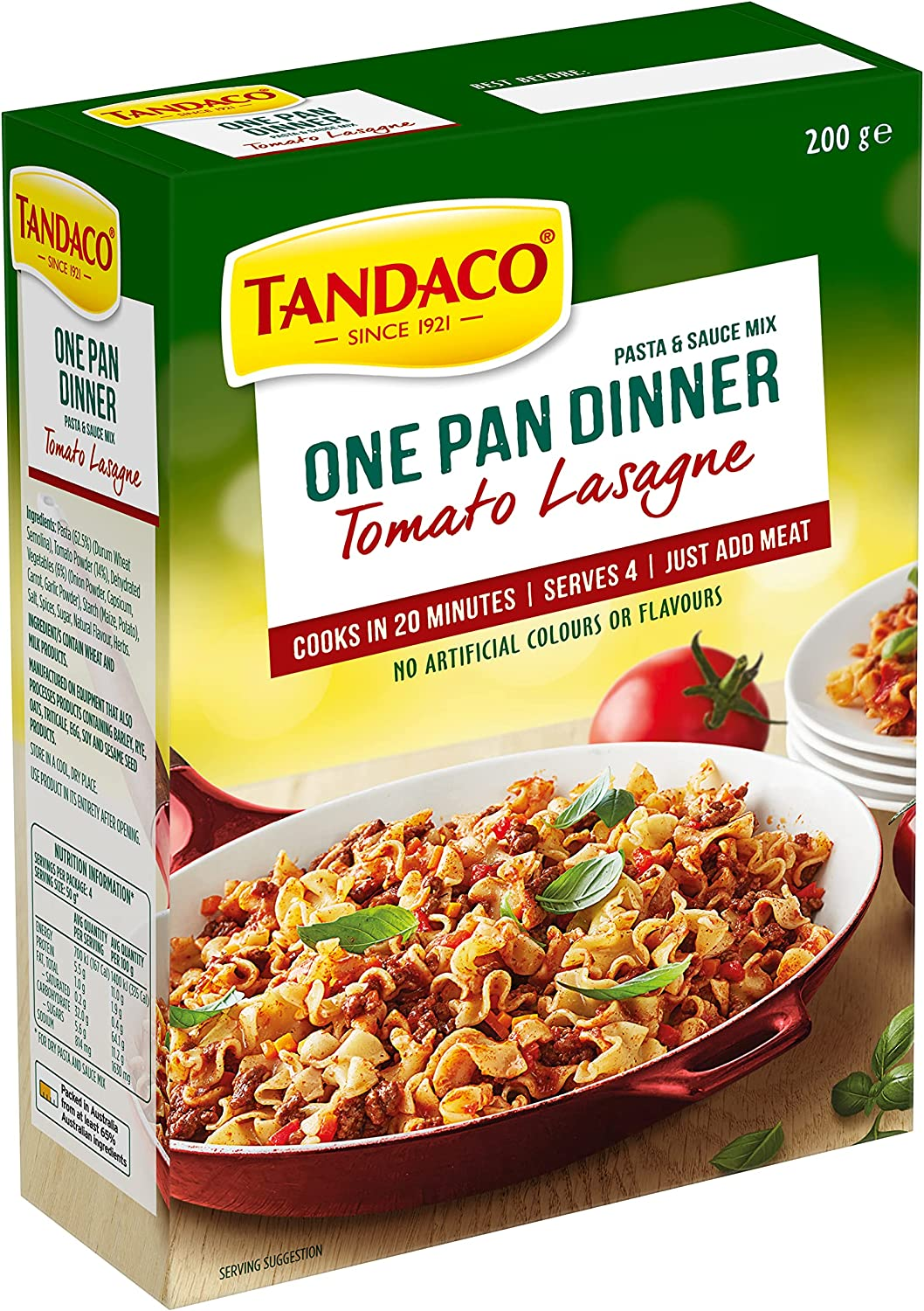 Tandaco Tomato Lasagne One Pan Dinner Ready to Eat Meal 200G