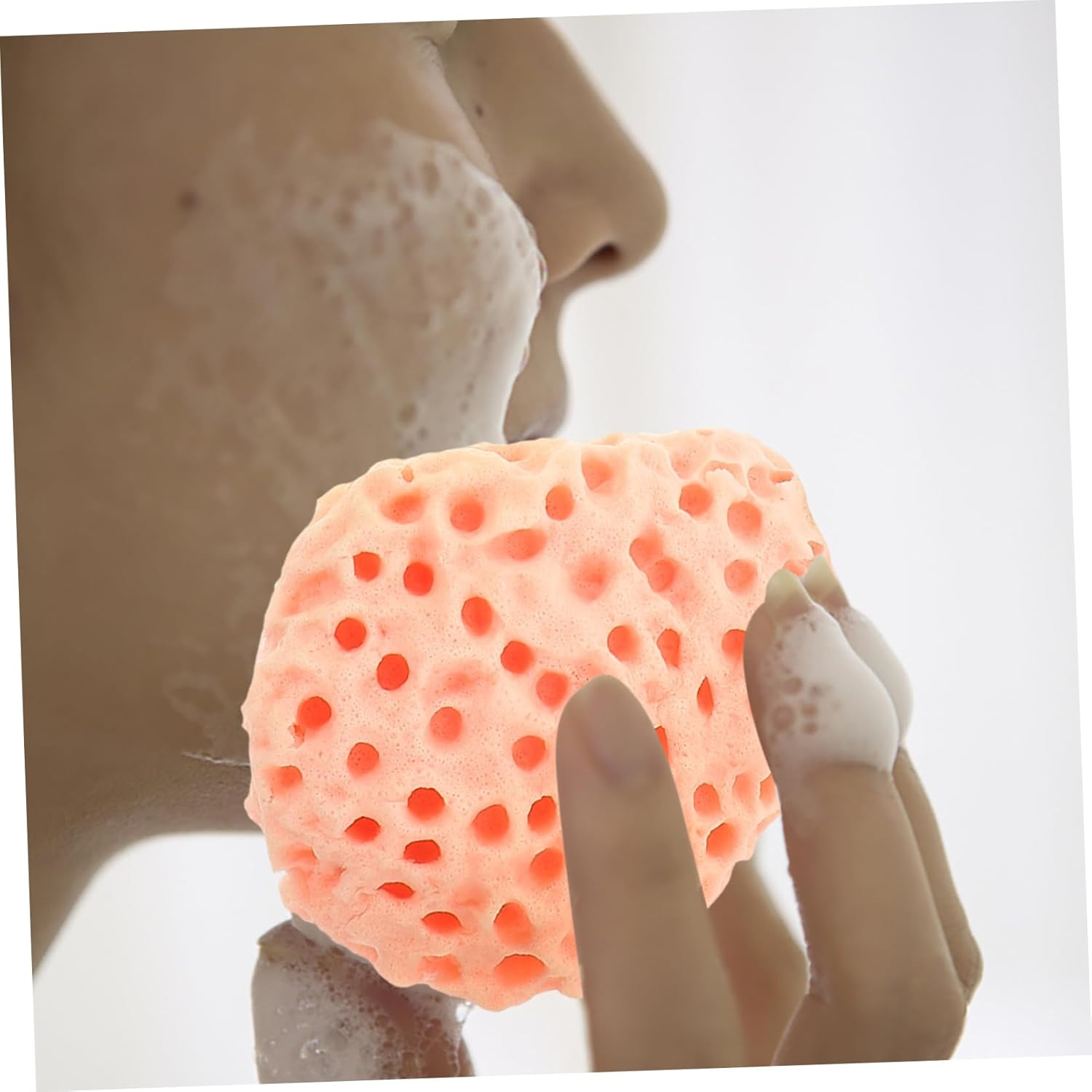 PACKOVE 3Pcs Face Scrub Sponge Exfoliating Bath Sponge for Face Cleaning Portable image number 1