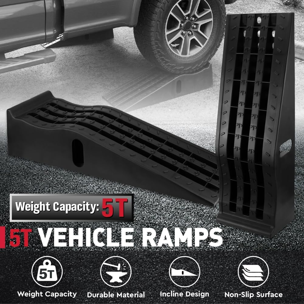SEDY Heavy-Duty 2 Ton Vehicle Ramps - Durable Non-Slip Surface, Ideal for Low Clearance Vehicles, Extra-Wide Design image number 5