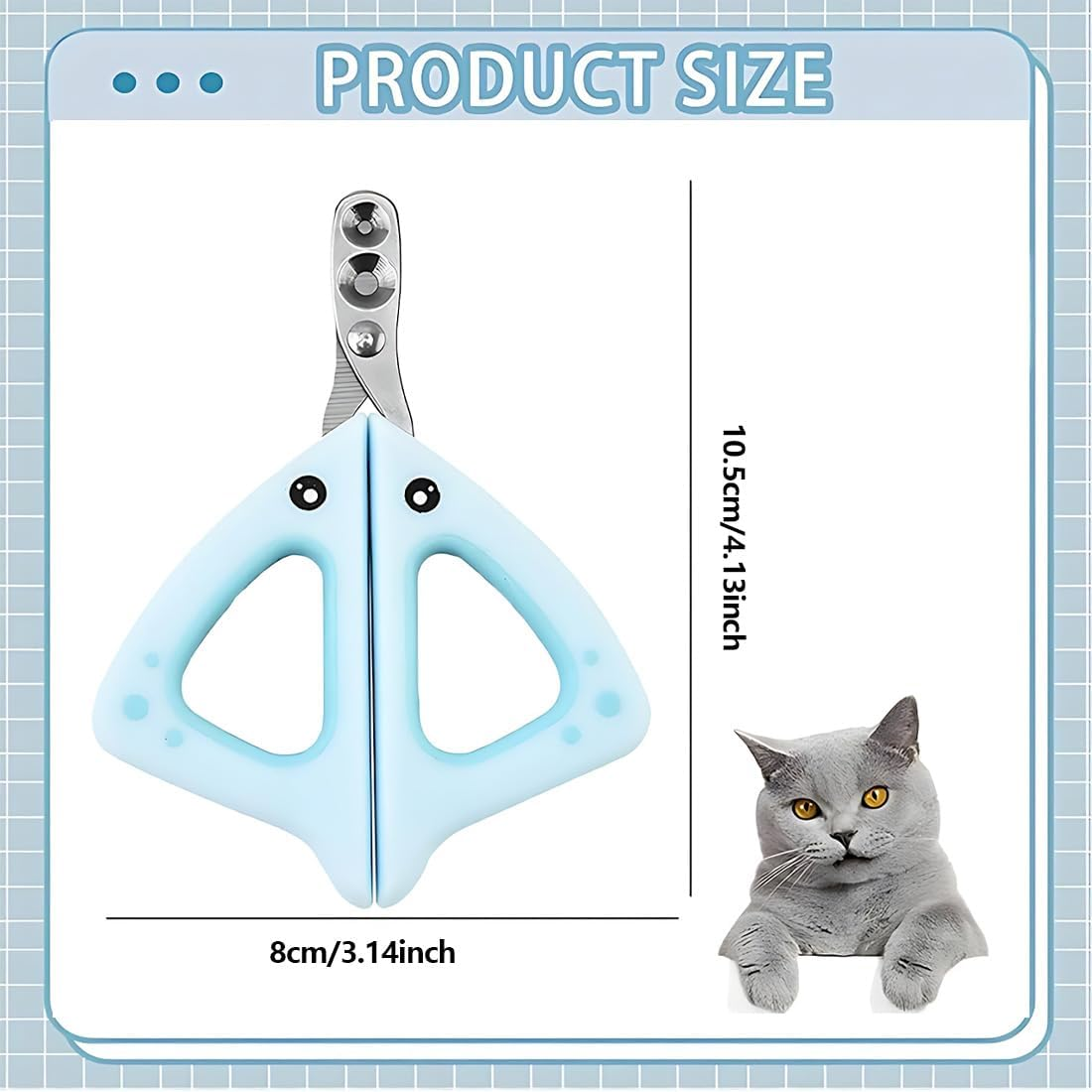 Cat Nail Scissors with Protection, Cat Claw Cutter with 2 Mm and 4 Mm Hole, Cat Nail Scissors Professional Cat Nail Cutter Cat Nail Clipper for Small Dogs Puppies Cats with File Cat Nail Clipper image number 3