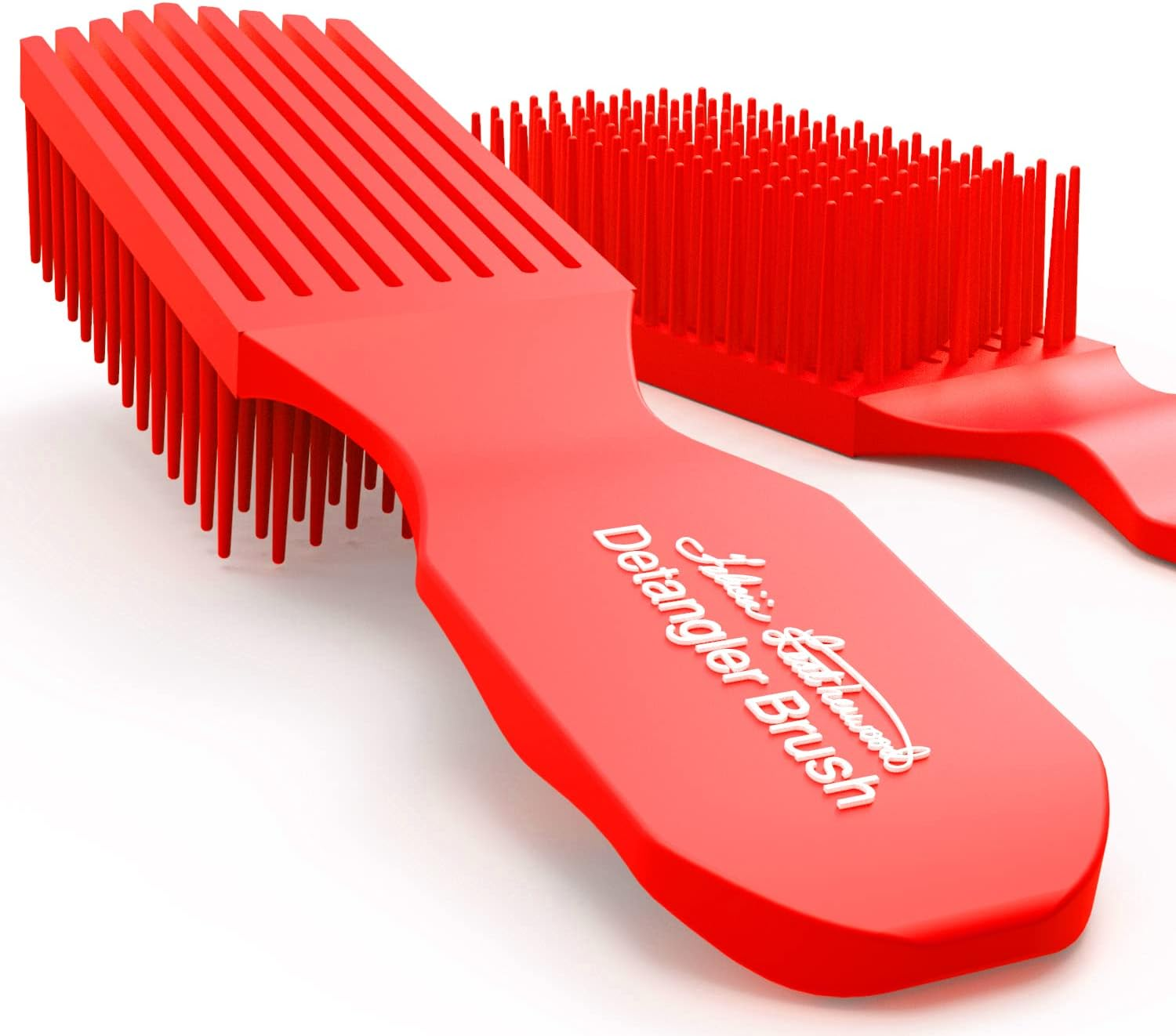 Red Detangler Brush by Felicia Leatherwood - for Kinky, Curly, Wavy 4C or Straight Hair - Tame Your Tangles Smooth Your Coils - Pain Free for All Ages